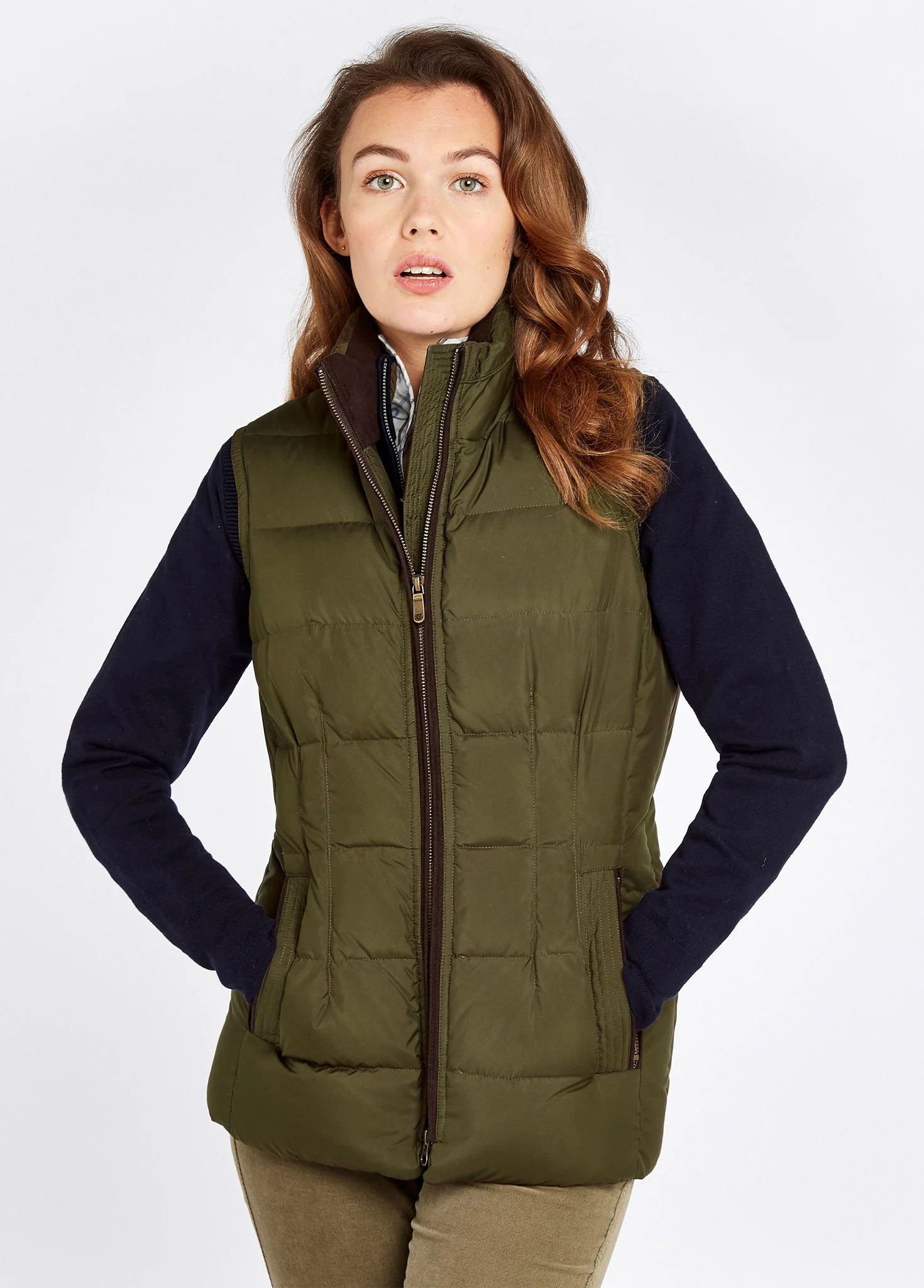 Spiddal Ladies' Quilted Vest - Olive