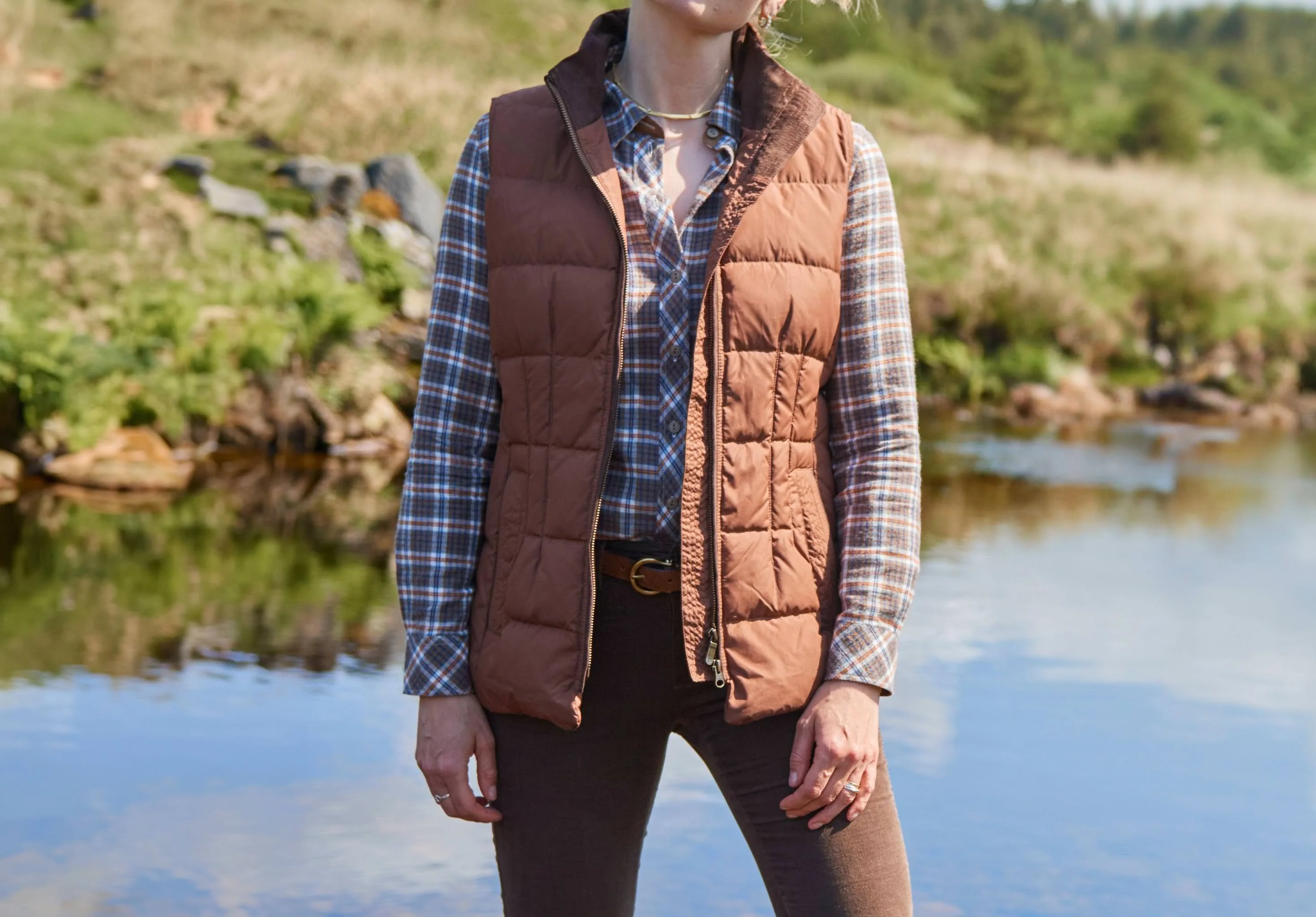 Spiddal Ladies' Quilted Vest - Walnut