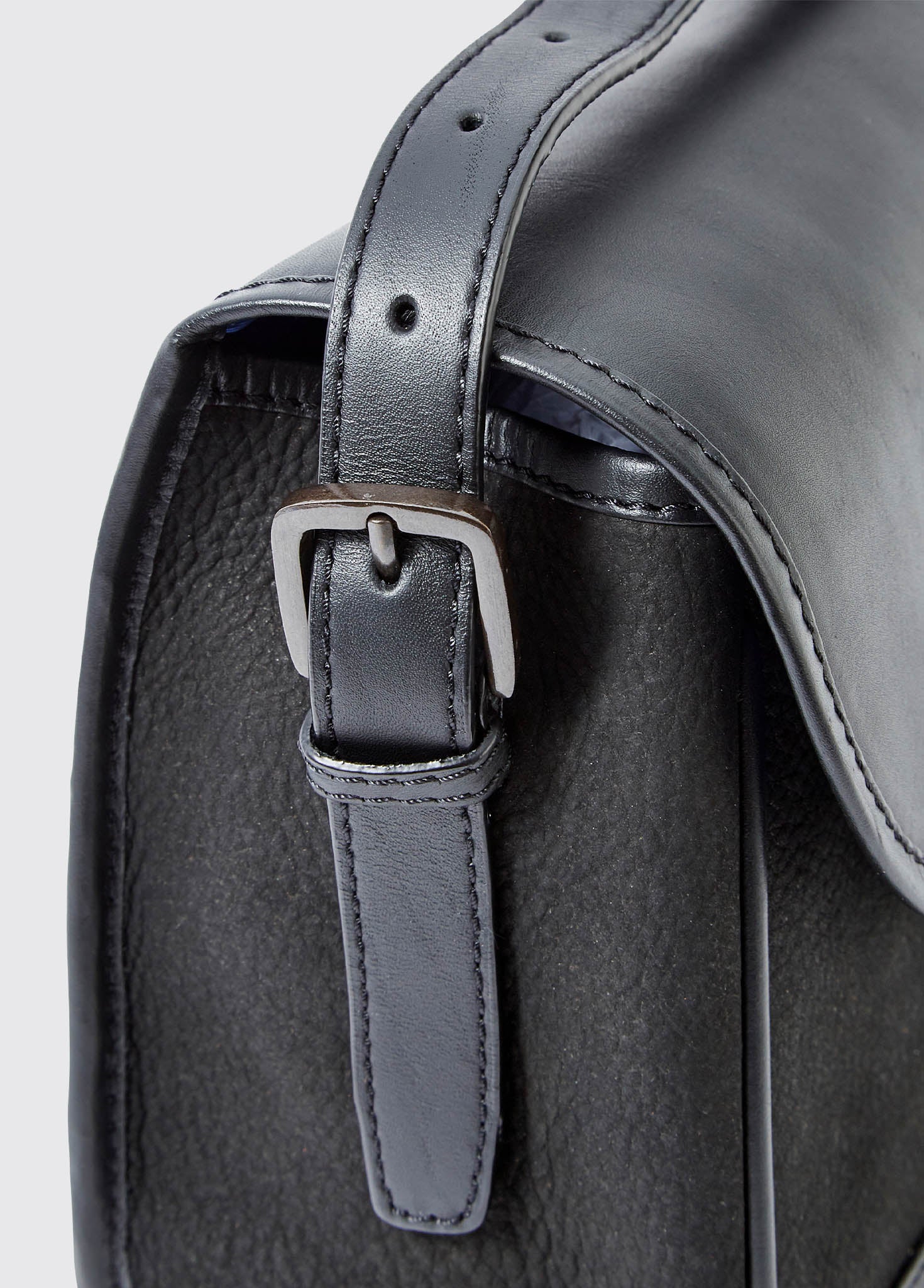 Clara Leather Saddle Bag - Black