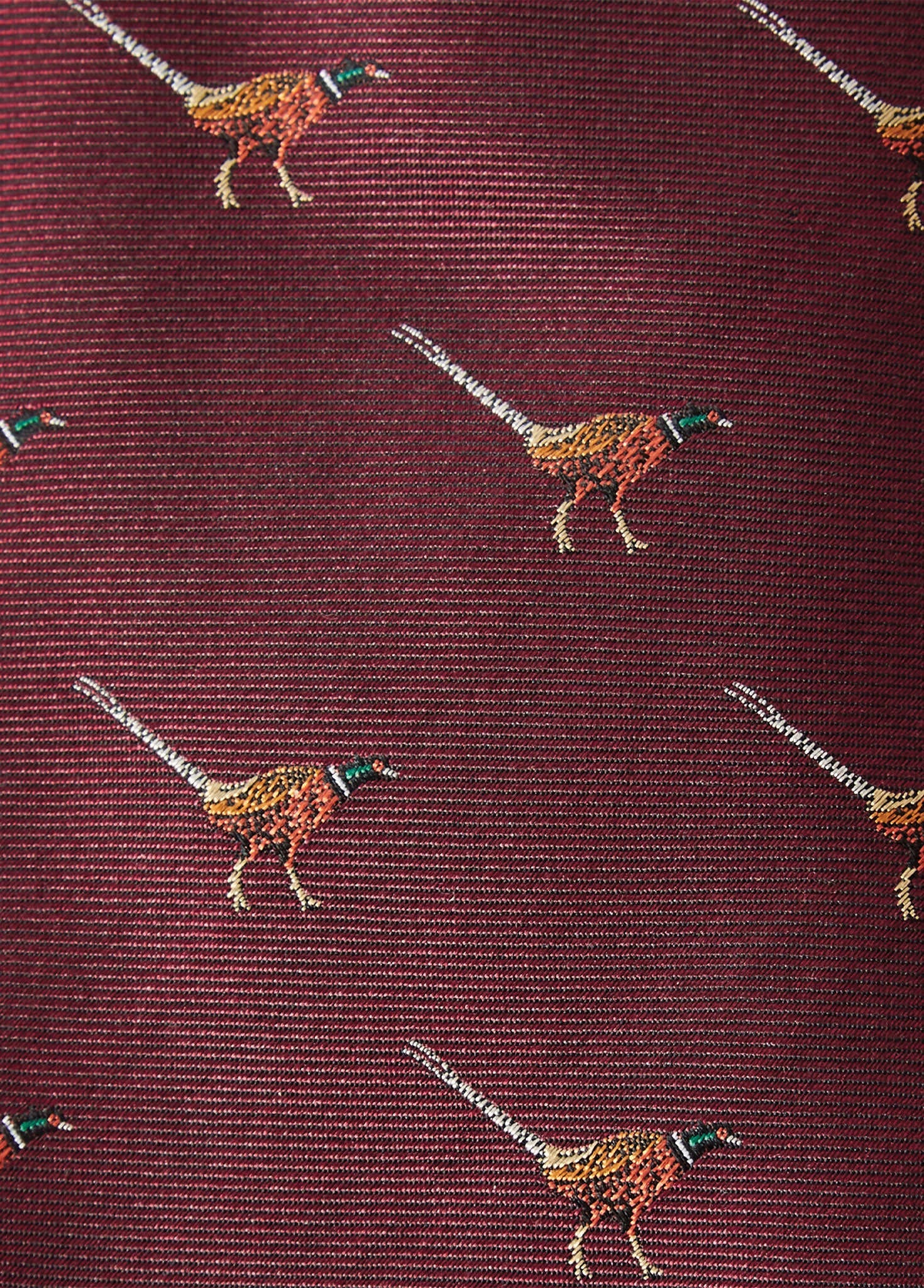 Madden Pheasant Silk Tie - Merlot