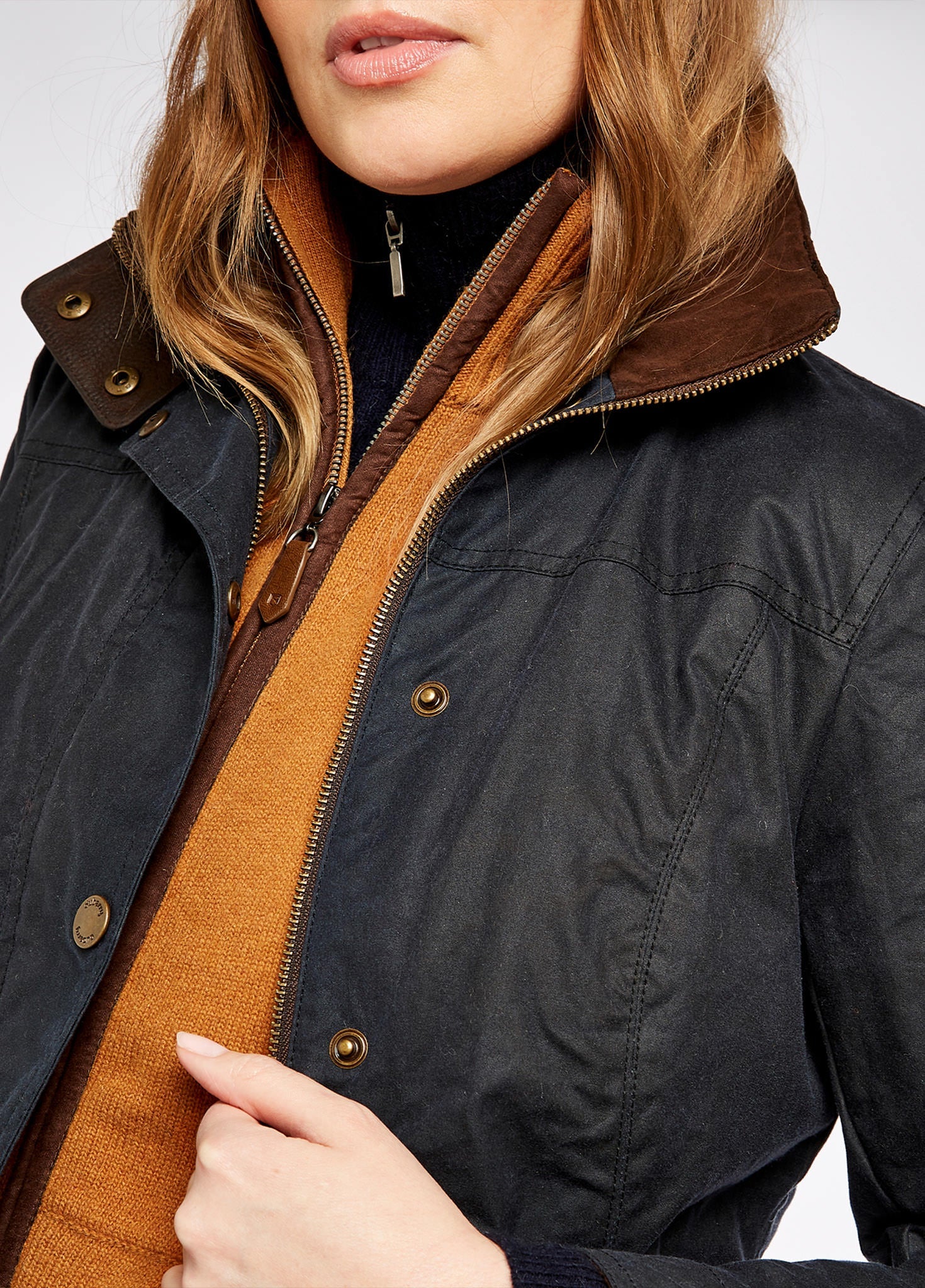 Mountrath Ladies Waxed Cotton Jacket - Navy