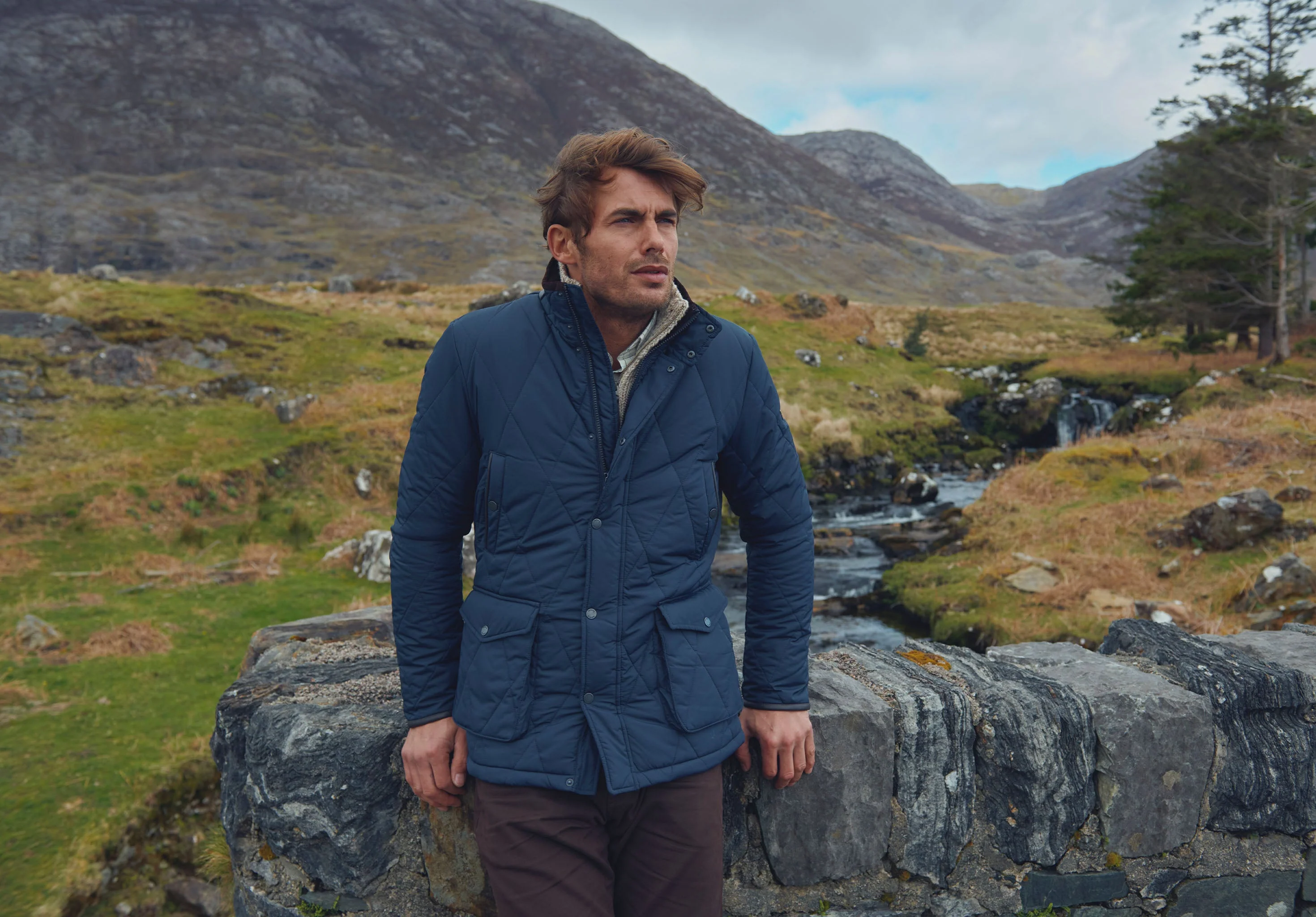 Farmley Men's Quilted Jacket - Navy