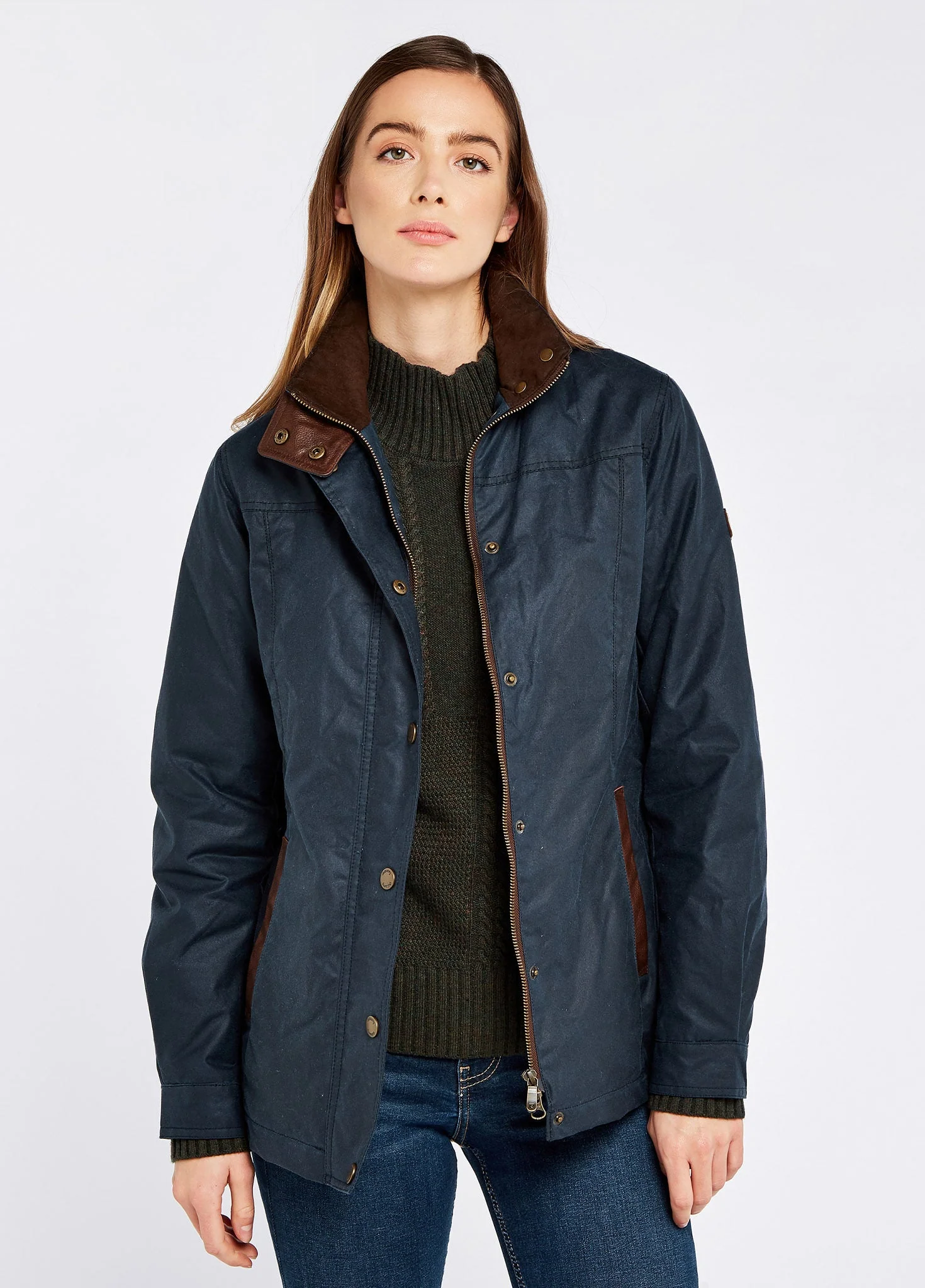 Mountrath Ladies Waxed Cotton Jacket - Ocean Blue