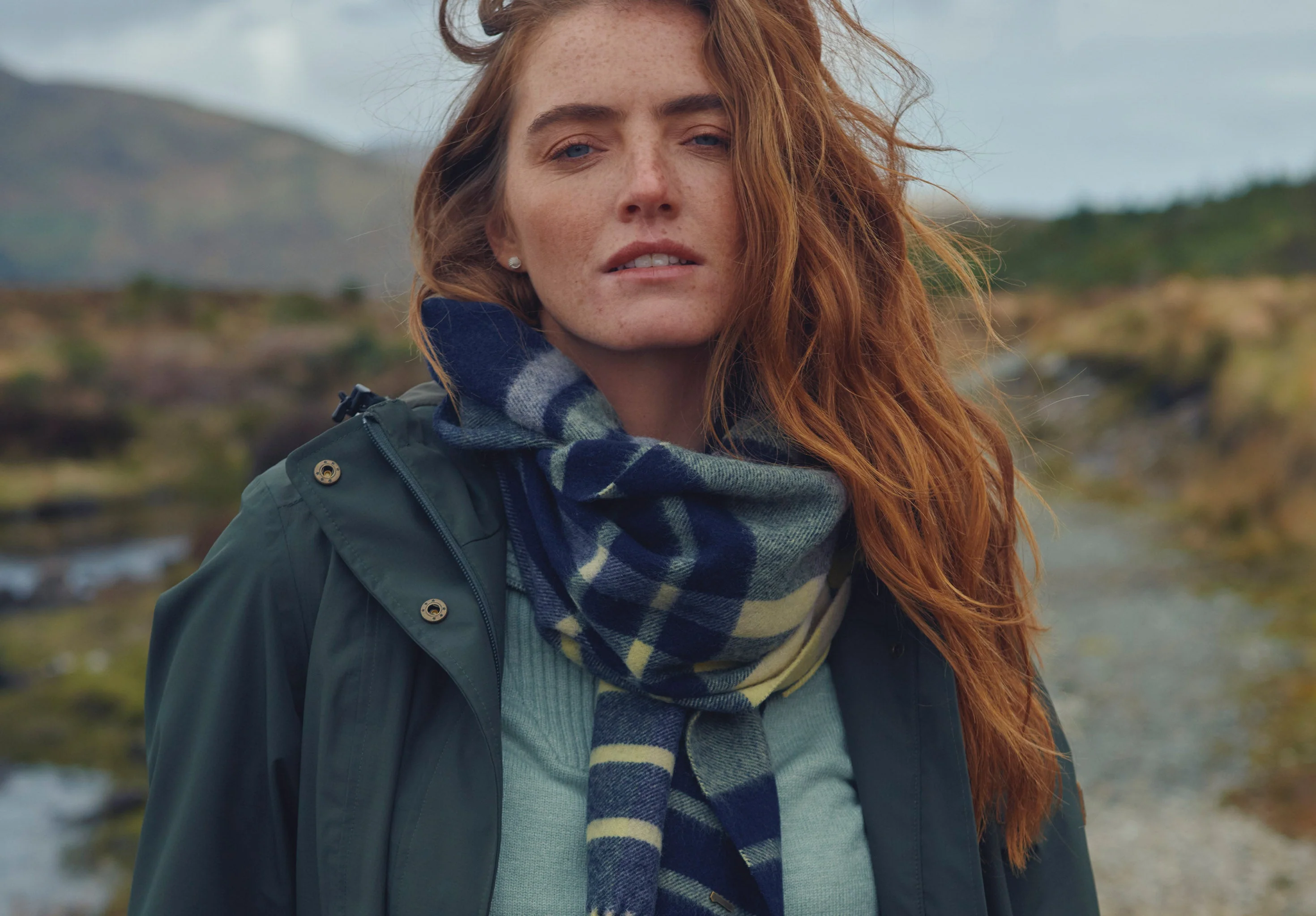 Kildavin Wool Scarf - Navy