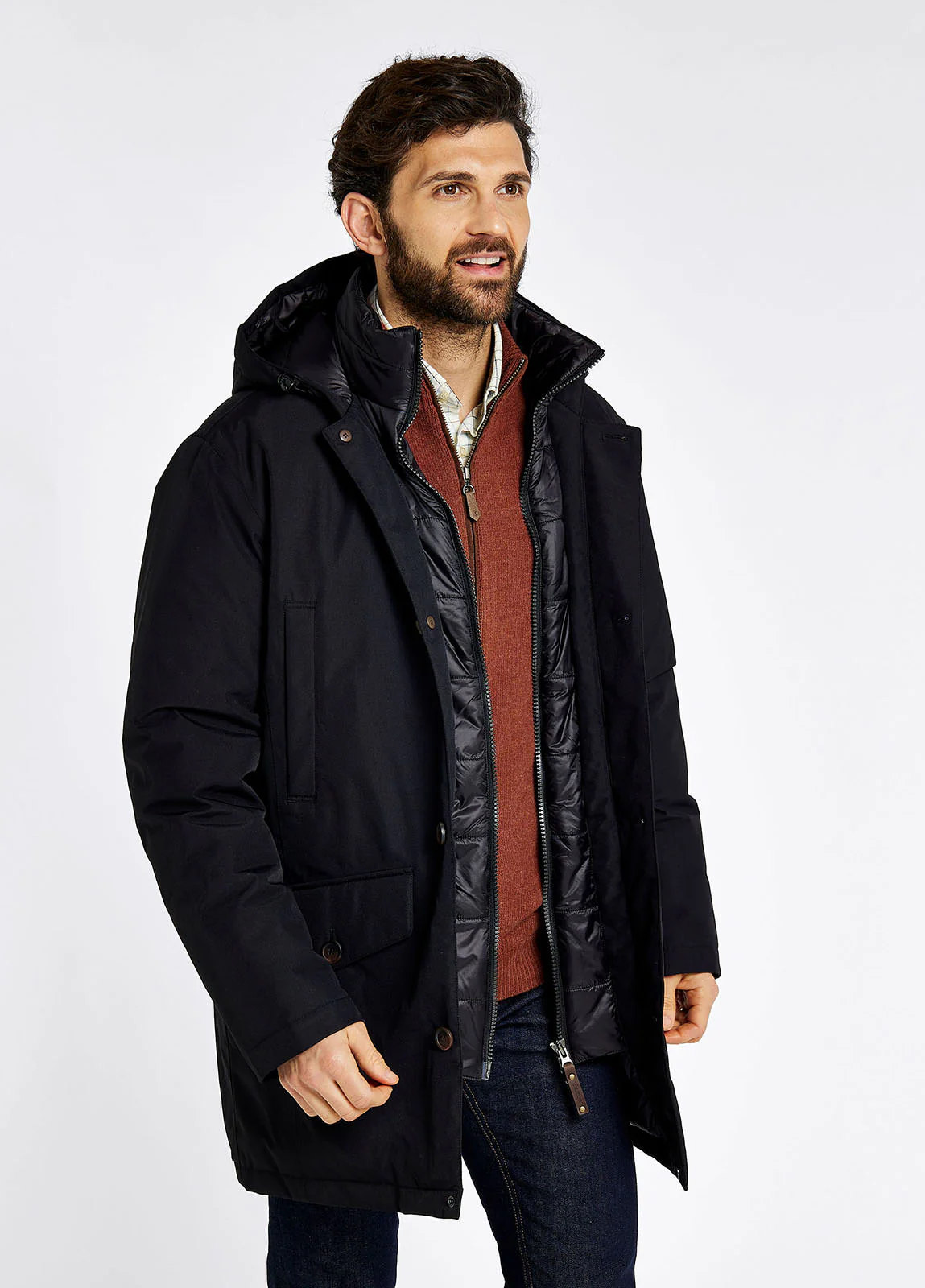 Urlingford Men's Down Parka Jacket - Black - Sample