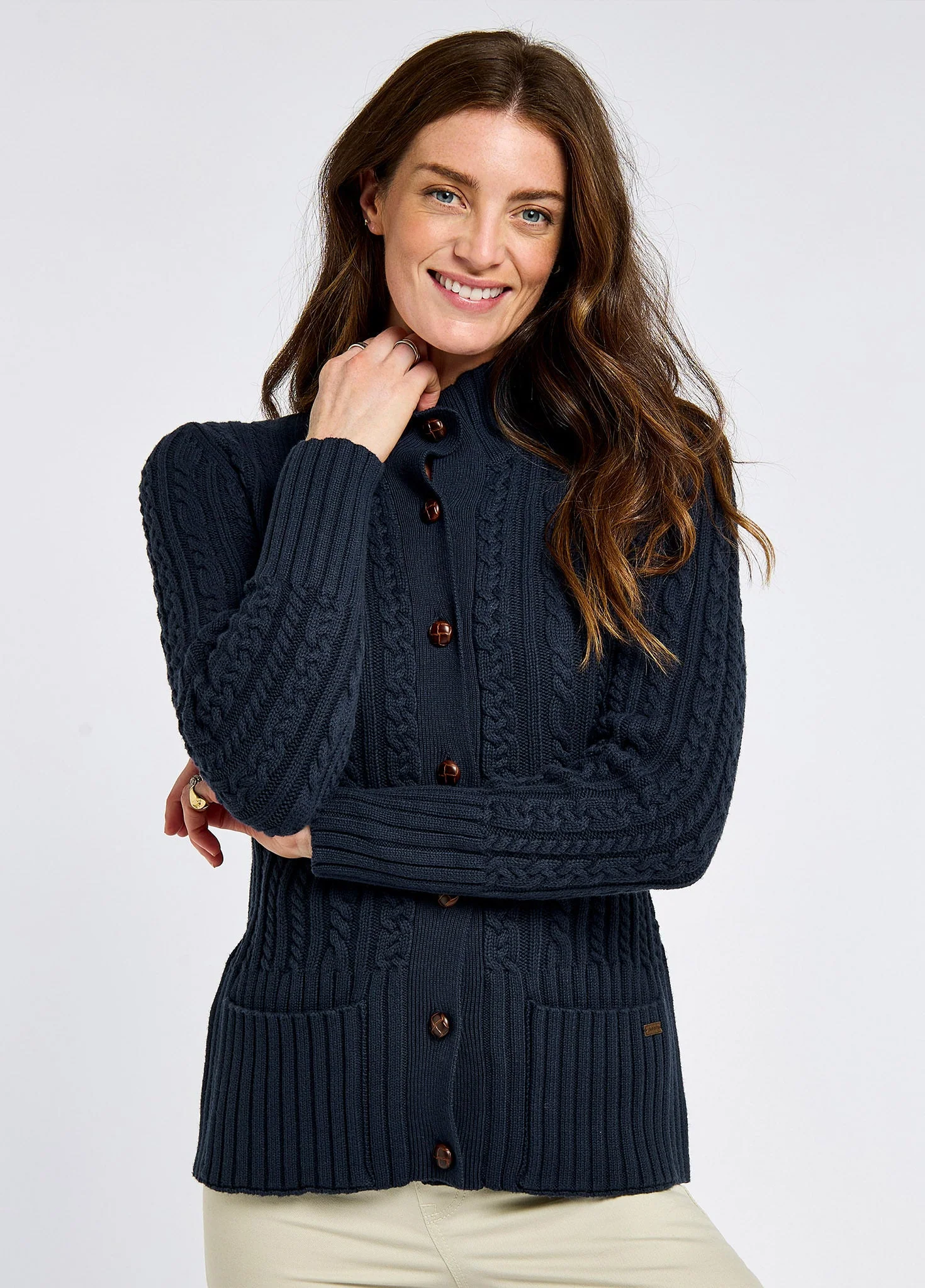 Ardrahan Ladies' fisherman cardigan - Navy