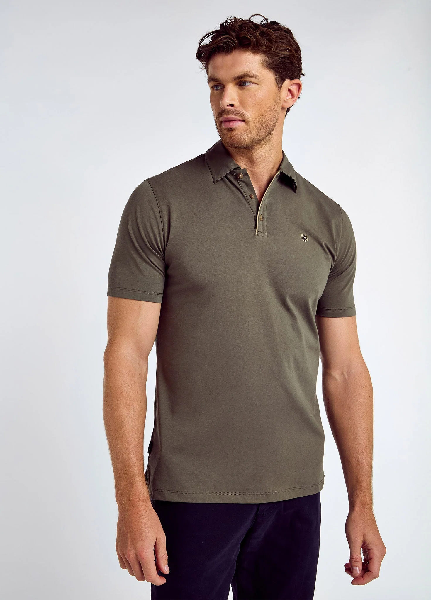 Kilmurray Men's three-button polo - Kelp