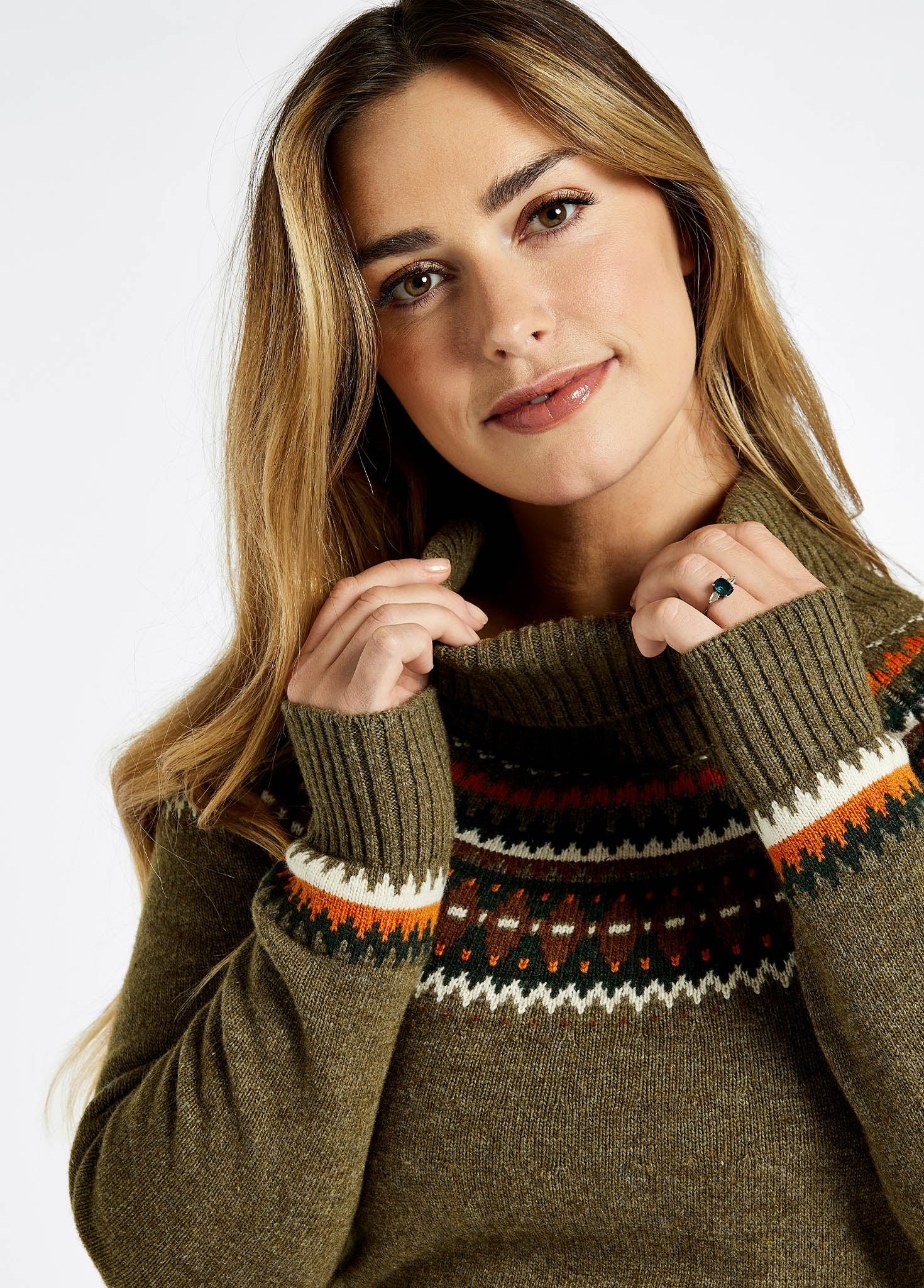 Riverdale Fair Isle Sweater - Dusky Green