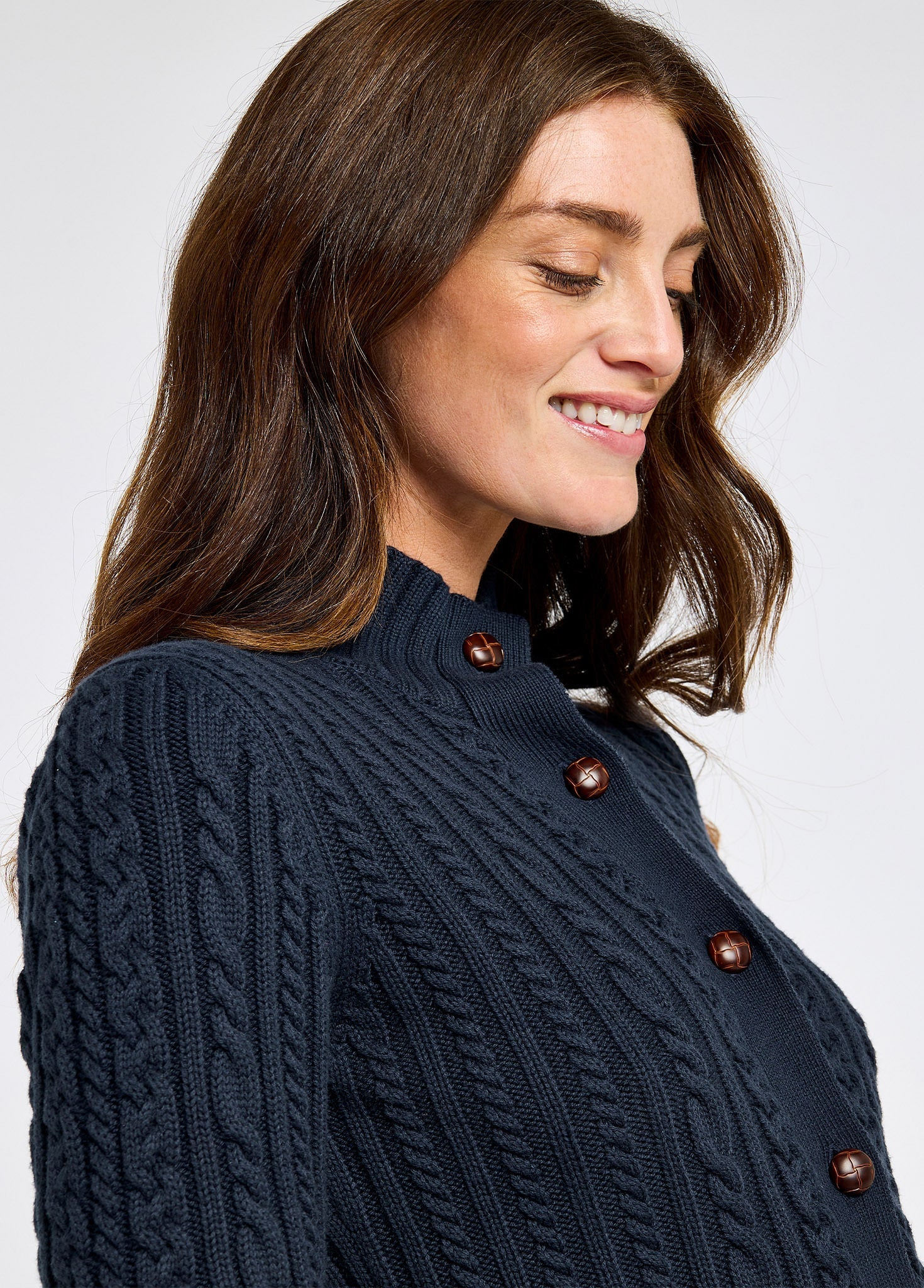 Ardrahan Ladies' fisherman cardigan - Navy