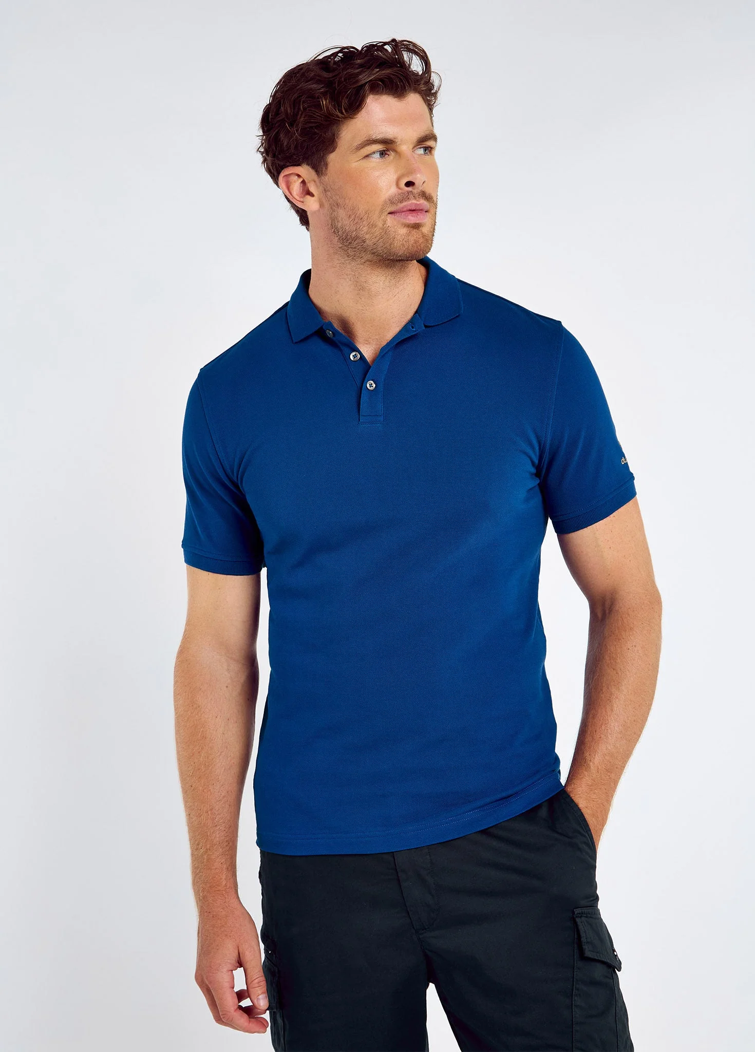 Jennings Men's cotton pique polo- Cobalt