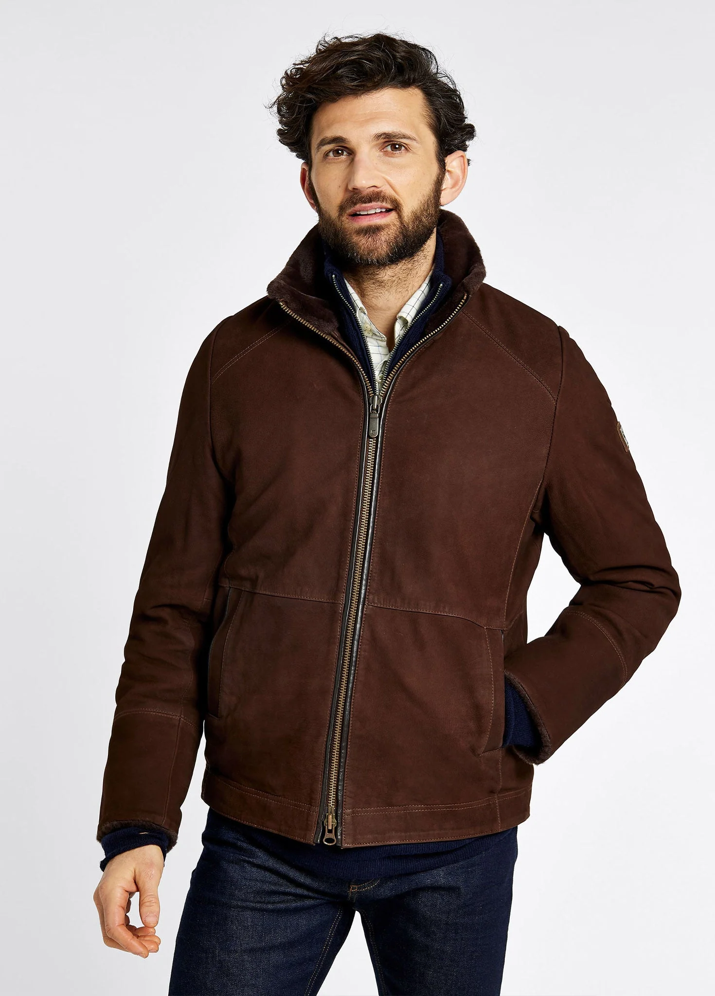 Merriman Men's leather jacket – Walnut