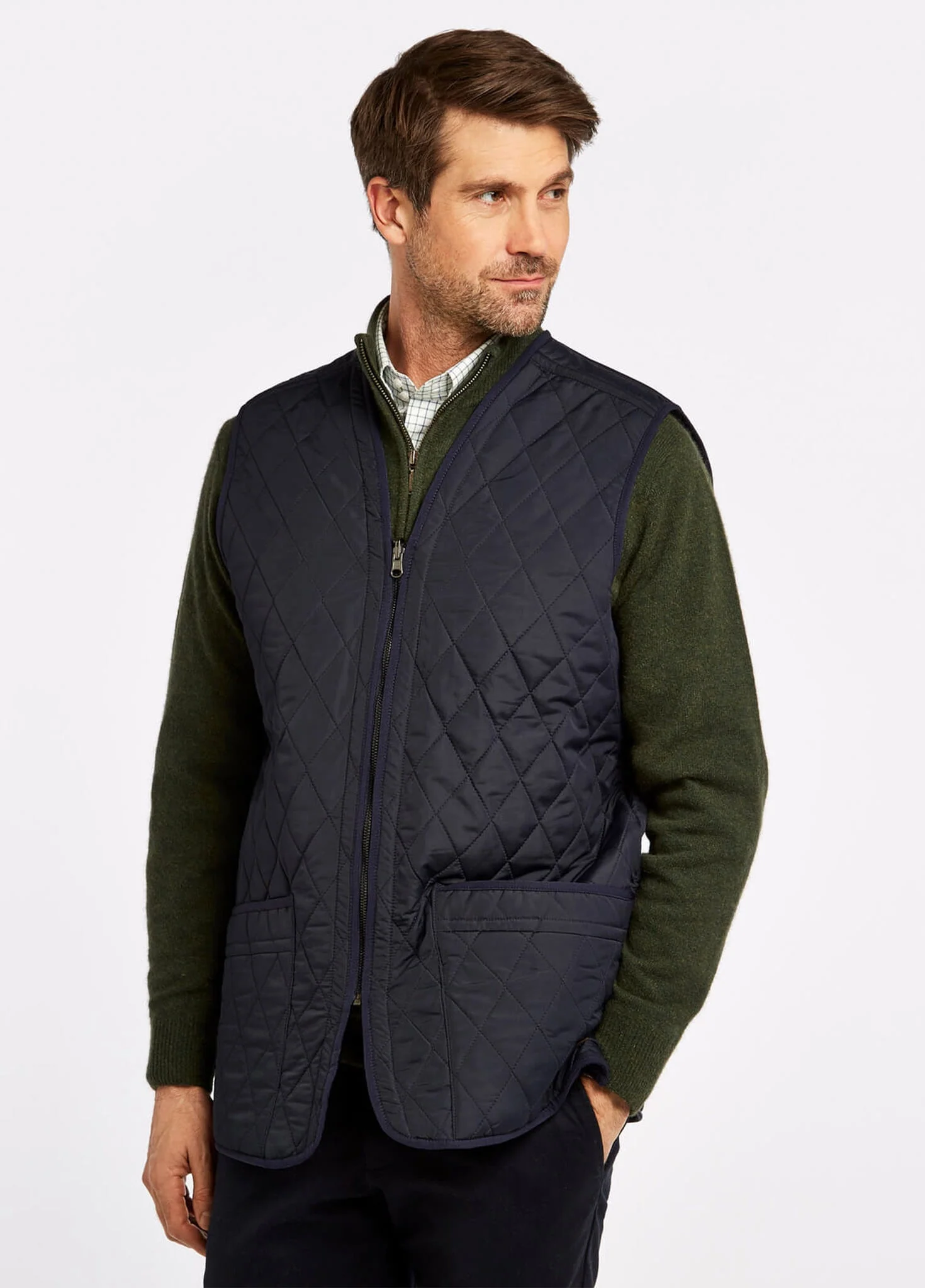 Ballygar Men's Quilted Vest - Navy