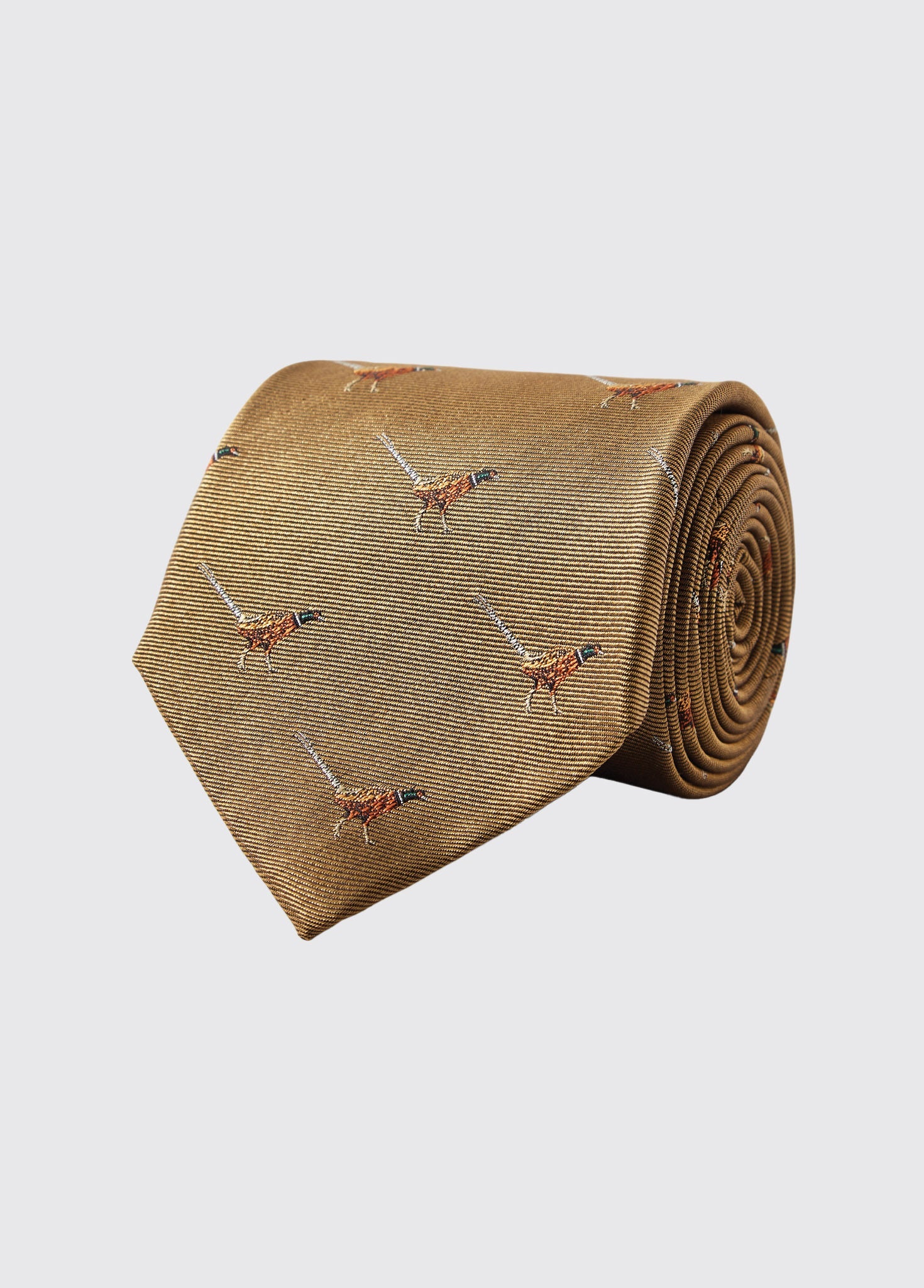 Madden Pheasant Silk Tie - Gold
