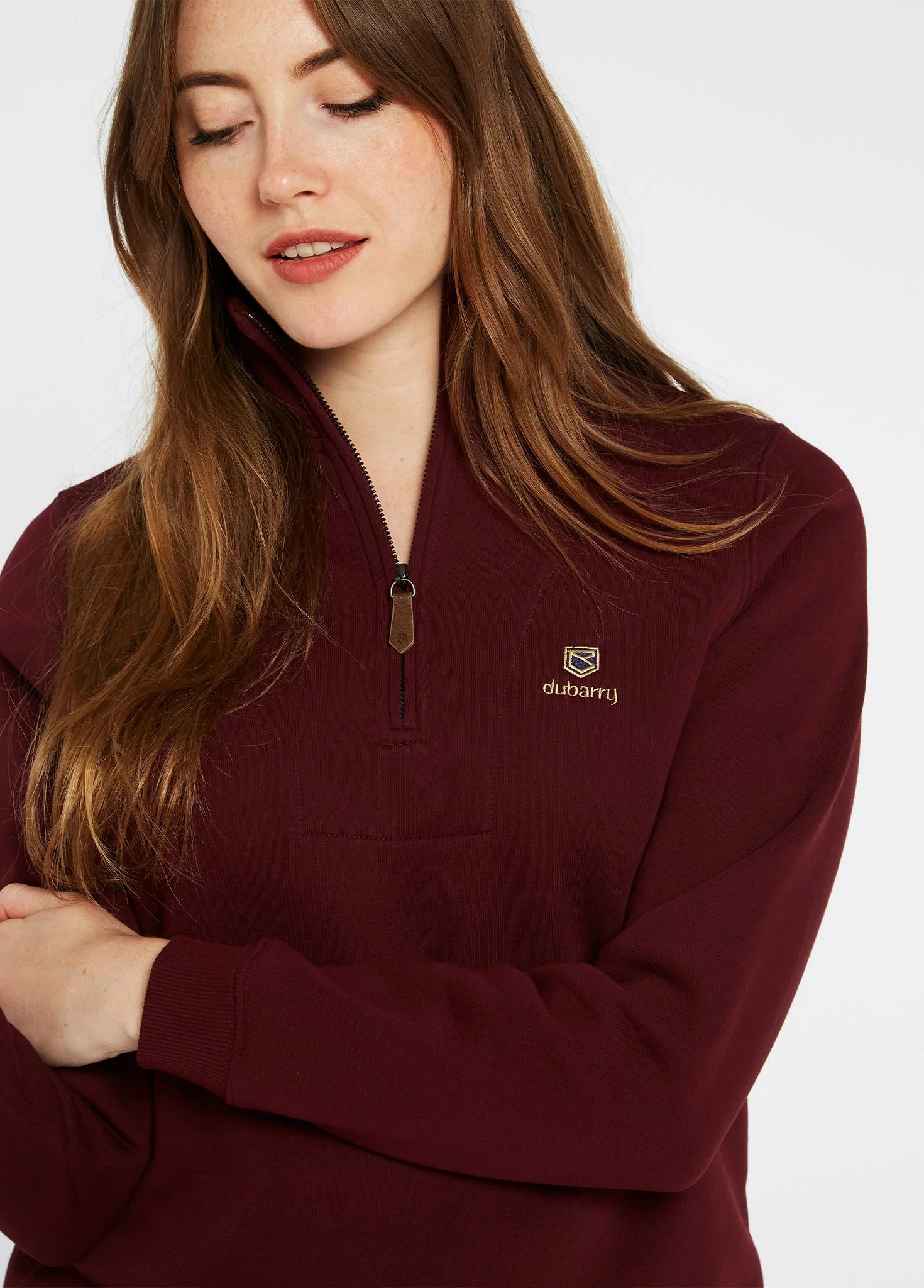 Castlemartyr Women's Quarter Zip Sweatshirt - Ox Bloodlood