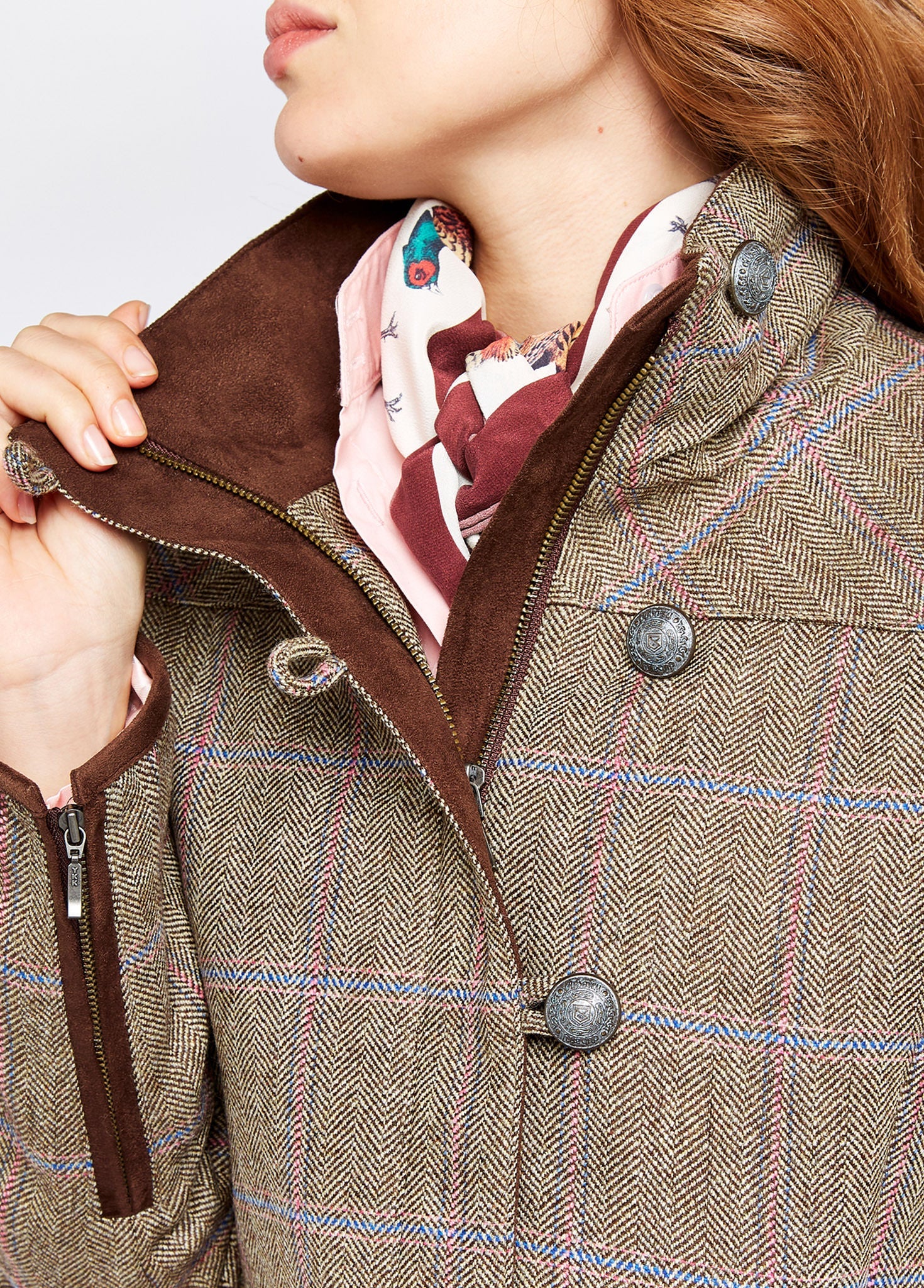 Bracken Tweed Coat - Woodrose