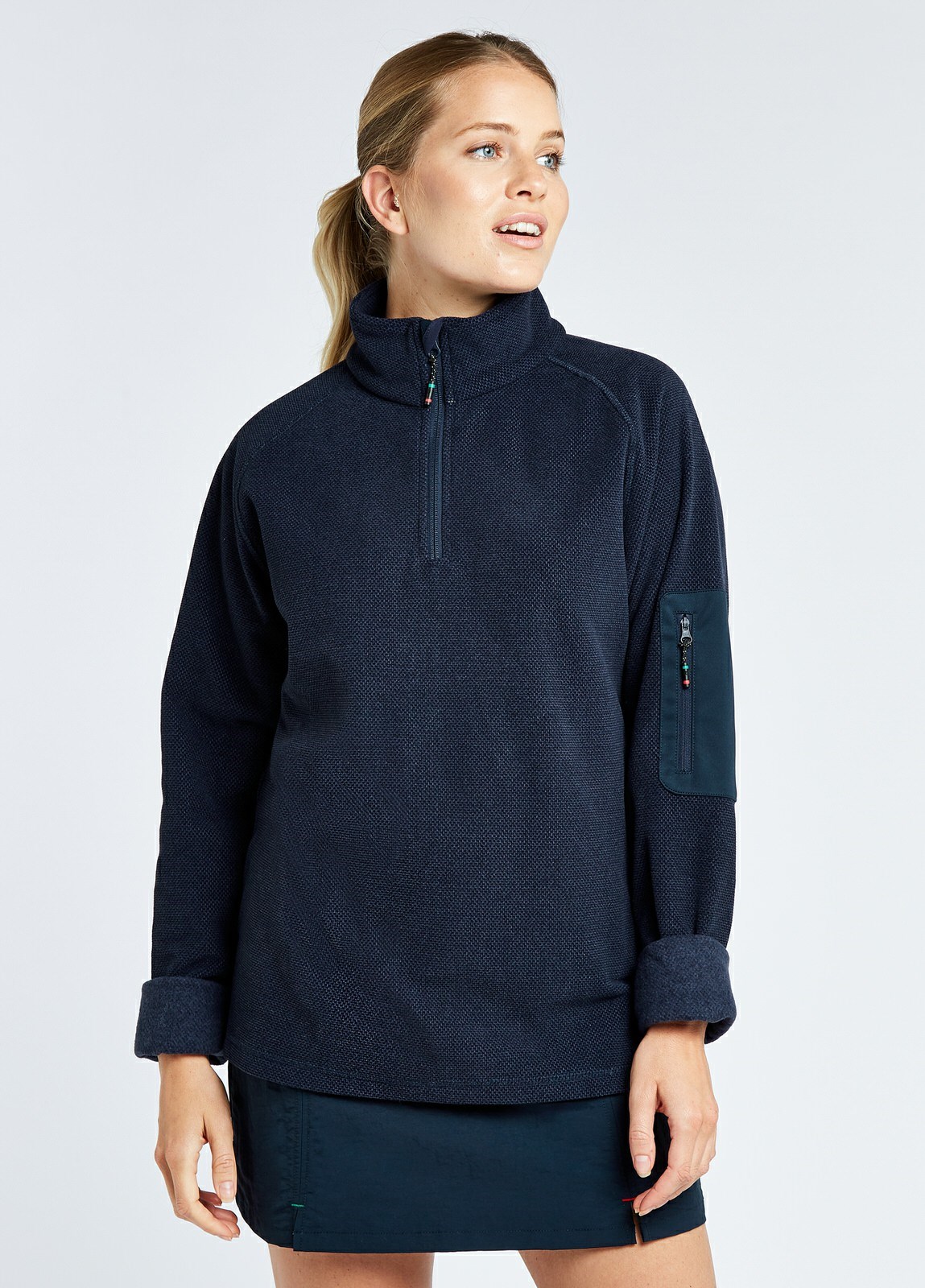 Dubarry Monaco Unisex Quarter-zip Fleece Men's Jackets Navy