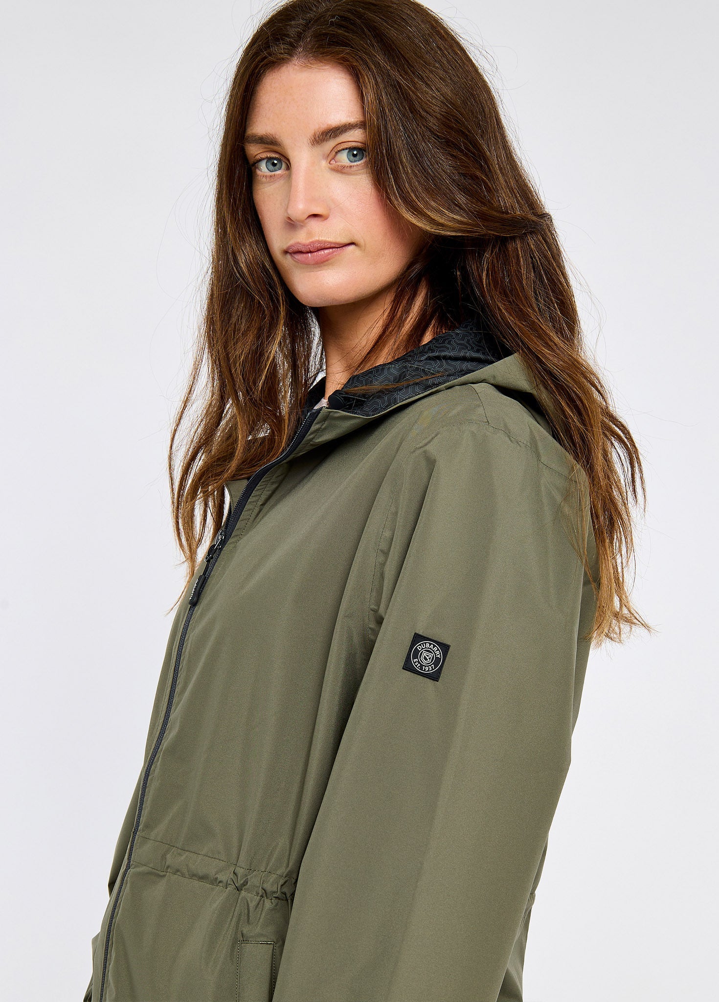 Brookside Ladies' hooded rain mac - Kelp