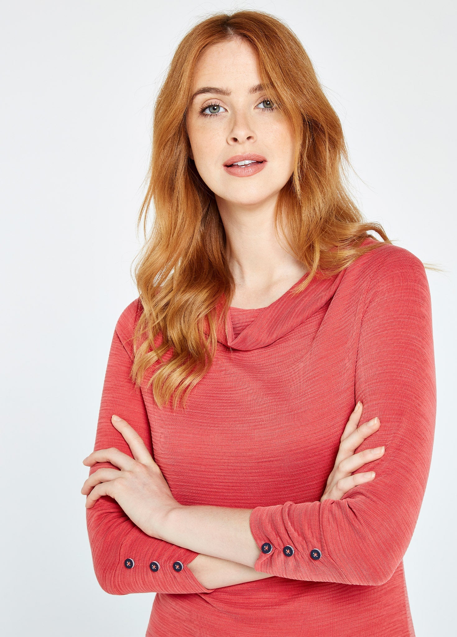 Hillgrove cowl neck top - Nantuck Red