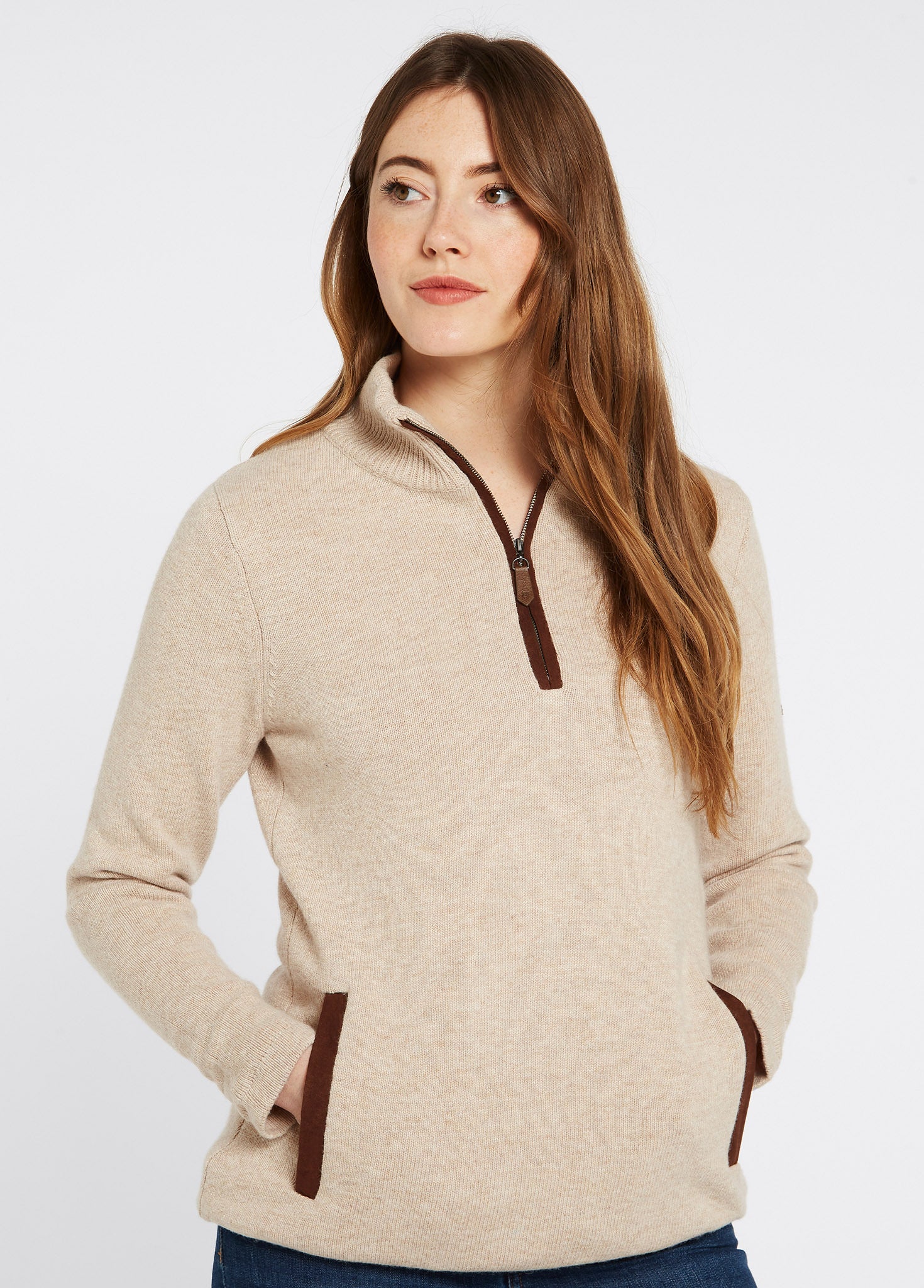 Morrisey Women's Zip Neck Sweater - Oat