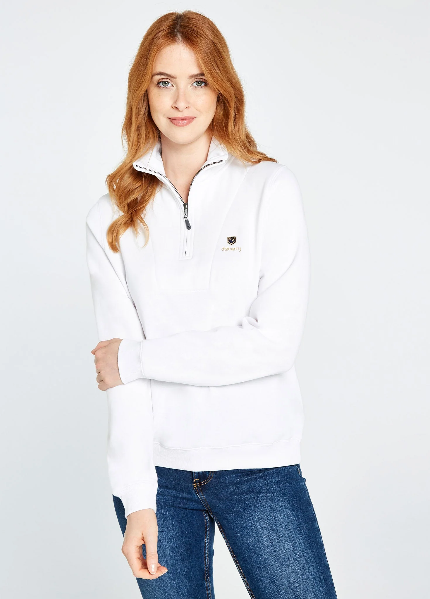 Castlemartyr Women's Quarter Zip Sweatshirt- White