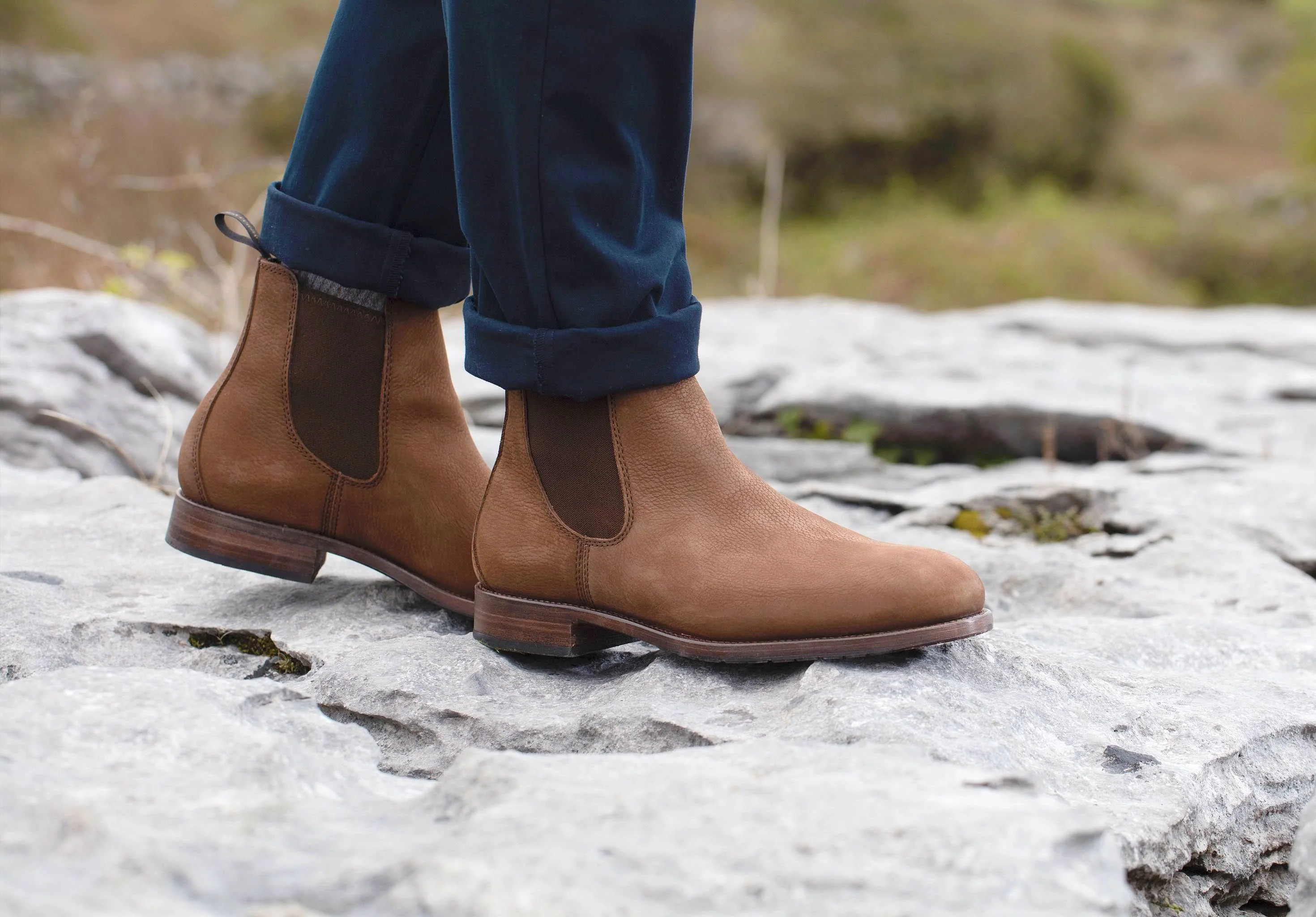 Kerry Leather Soled Chelsea Boot - Walnut