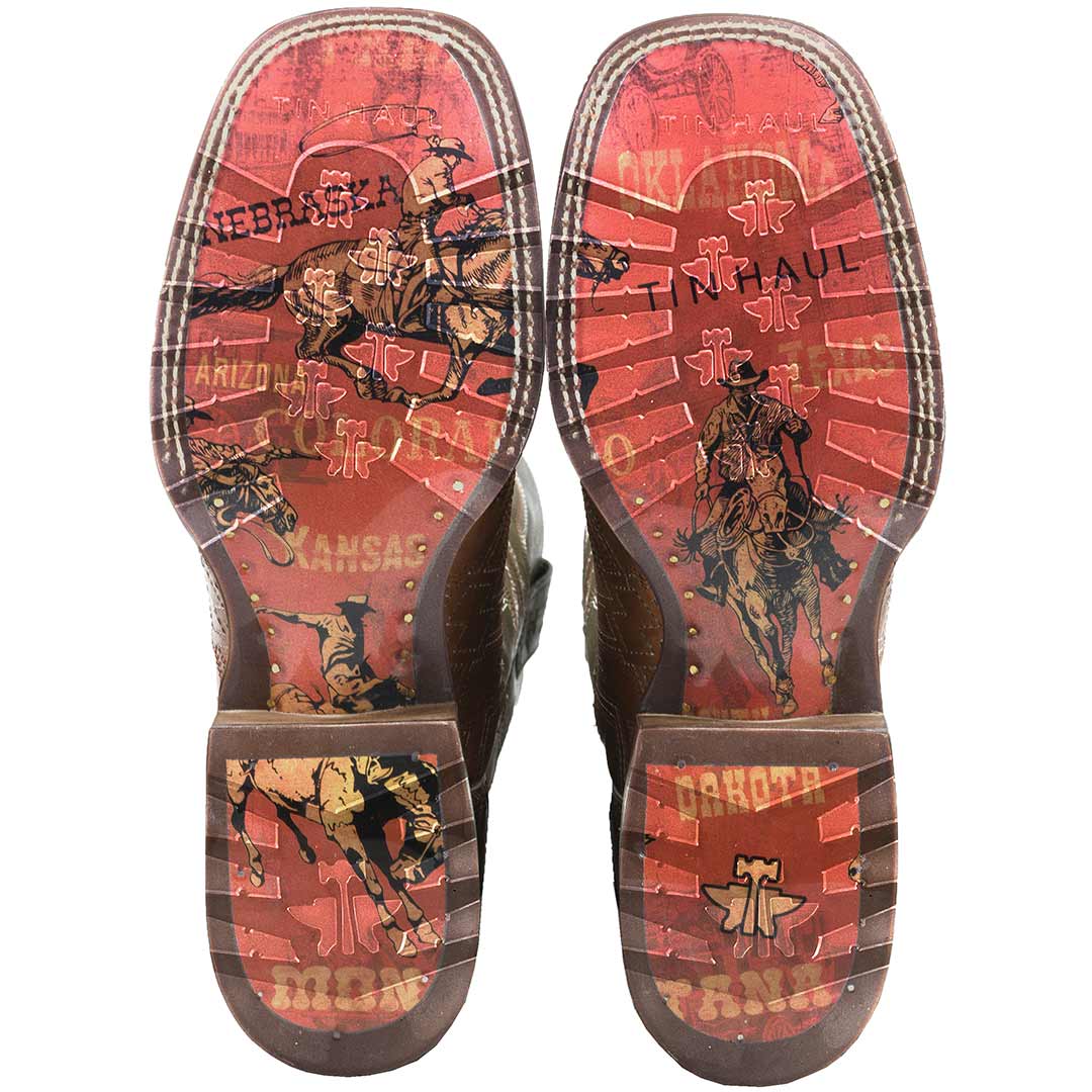 Tin Haul Men's Logo Stitch Cowboy Boots