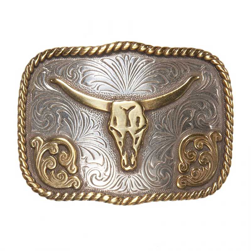 AndWest Longhorn Rope Edge Scallop Buckle