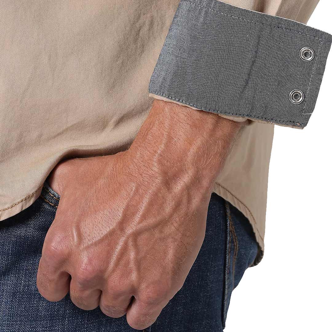 Wrangler Men's Contrast Trim Solid Snap Shirt