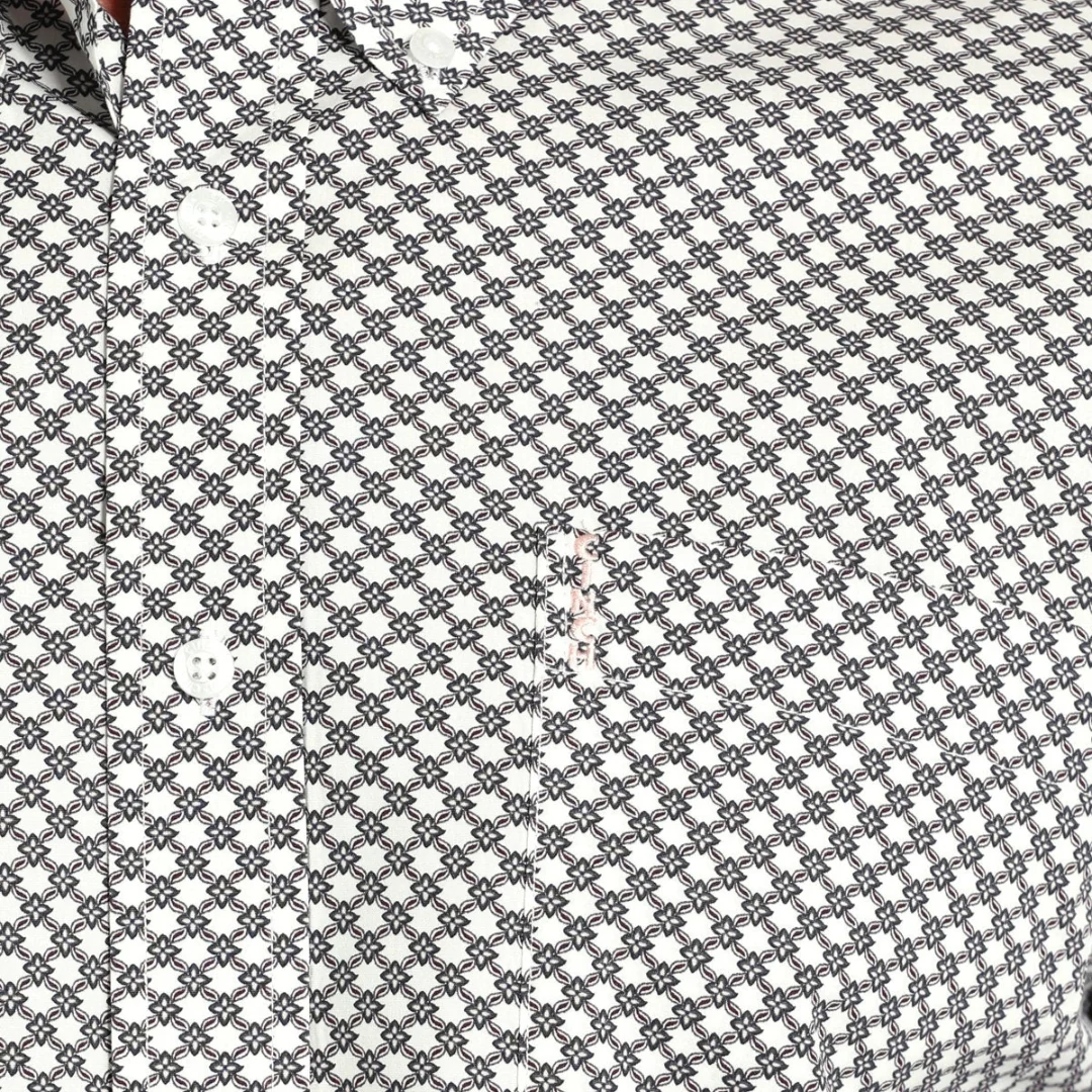 Cinch Men's Modern Fit Square Print Western Long Sleeve Button Shirt