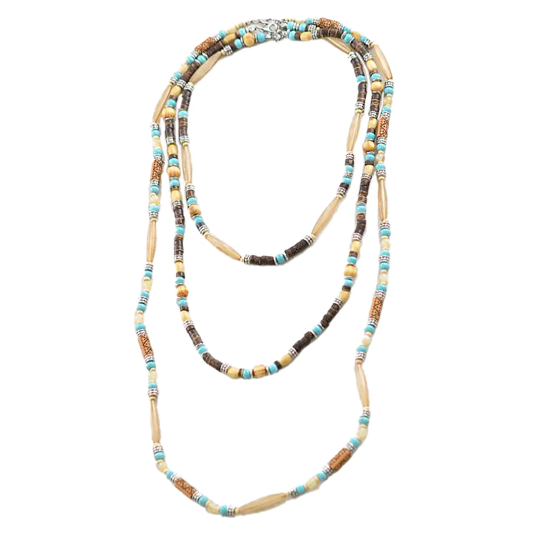 Wyo Horse Women's Triple Long Bead Necklace Set