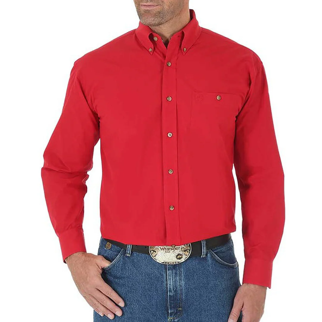 Wrangler Men's George Strait Solid Button-Down Shirt