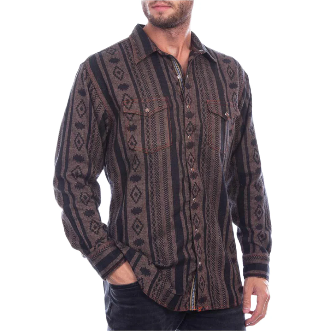 Scully Men's Aztec Print Snap Shirt