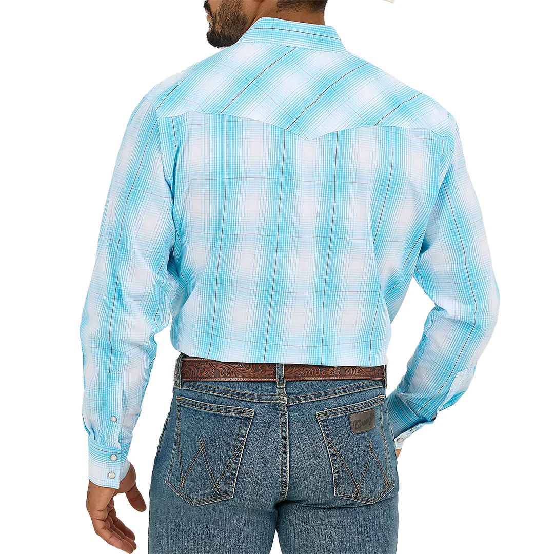 Wrangler Men's 20X Competition Advanced Comfort Plaid Long Sleeve Snap Shirt