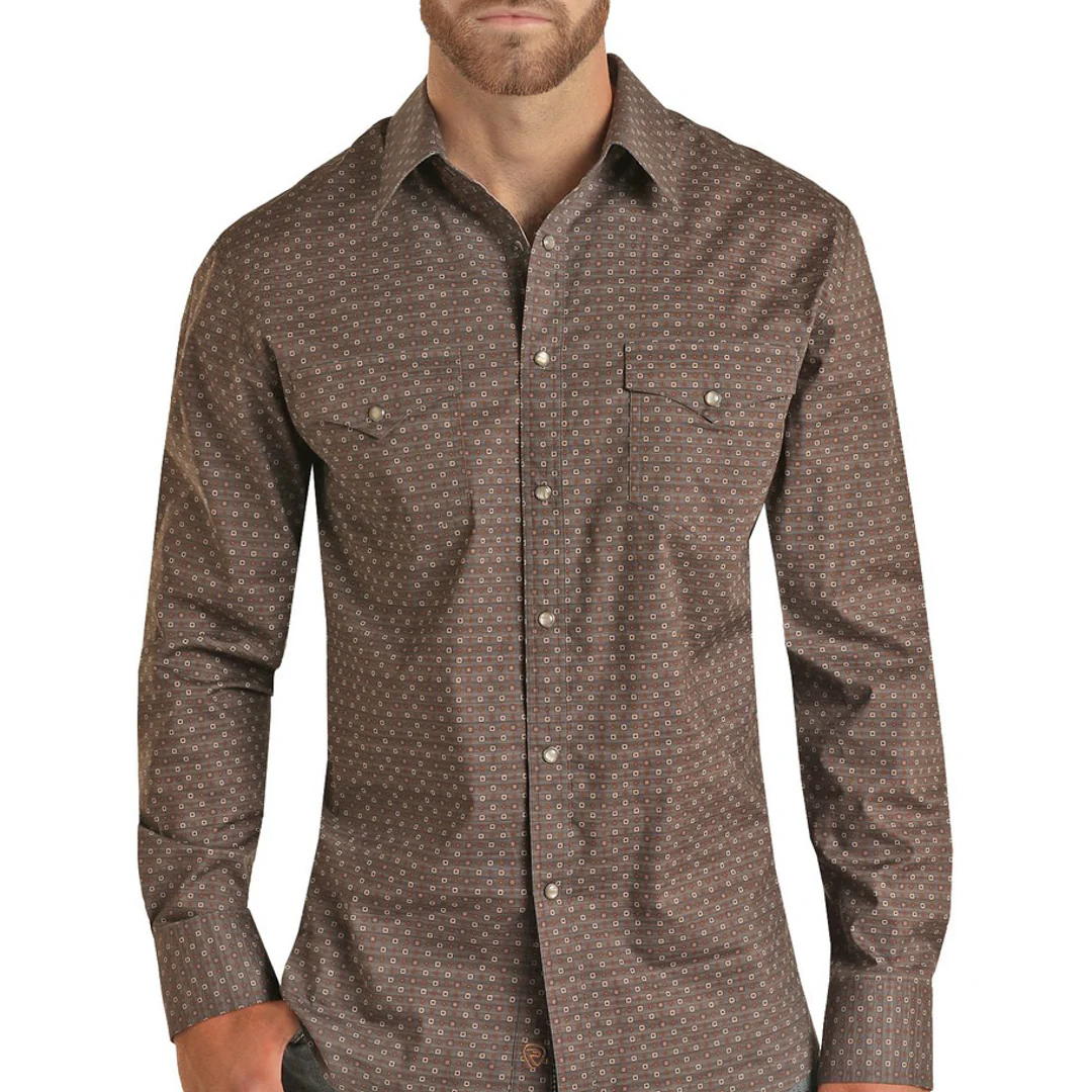 Rock & Roll Cowboy Men's Ditsy Print Snap Shirt