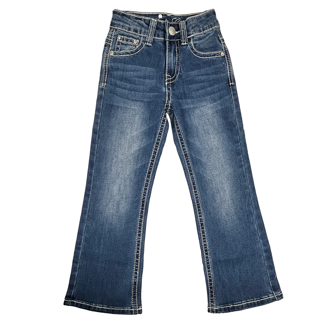 Rodeo Girl Girls' Steer Head Embroidery Bootcut Jeans