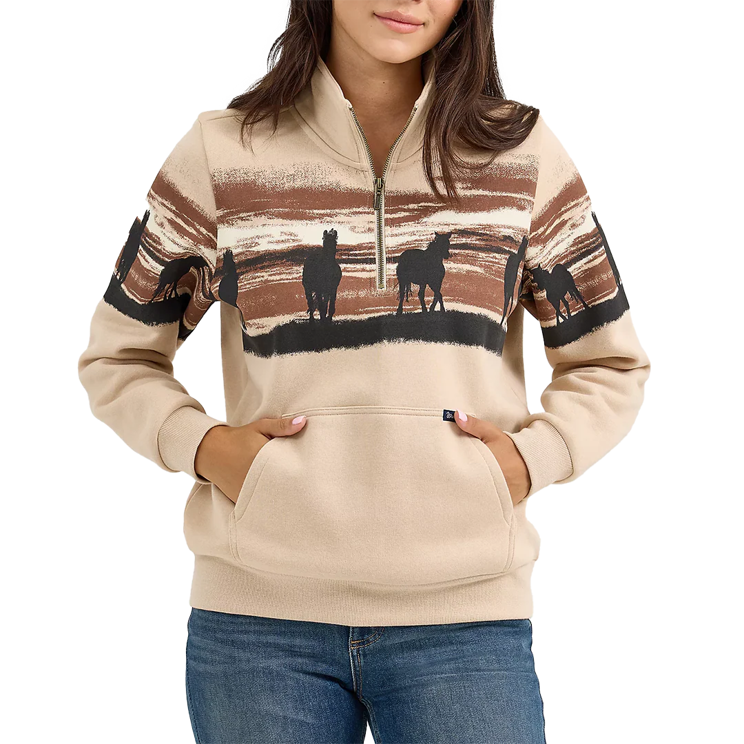 Wrangler Women's Western Quarter Zip Sweatshirt