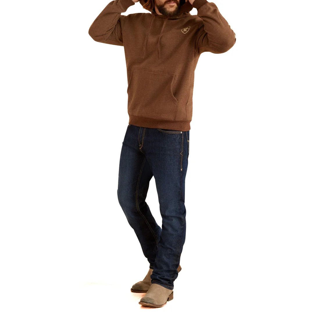 Ariat Men's Logo Hoodie in Brown