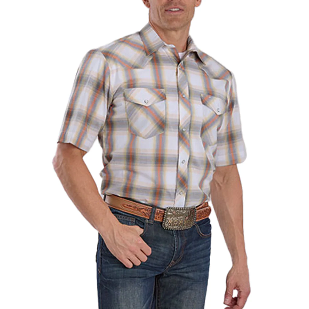 Roper Men's Plaid Short Sleeve Snap Shirt