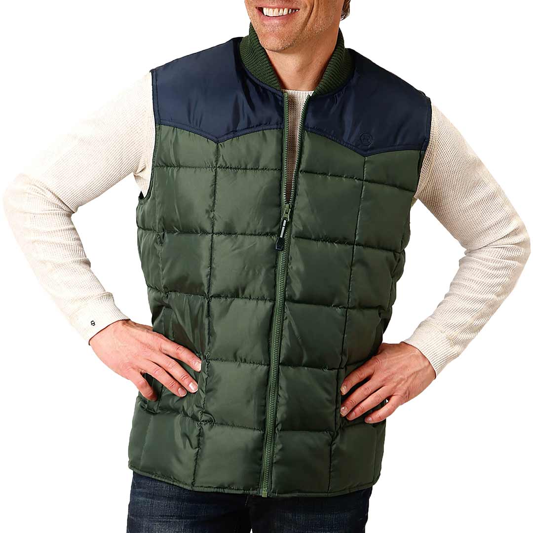 Roper Men's Contrast Yoke Quilted Vest