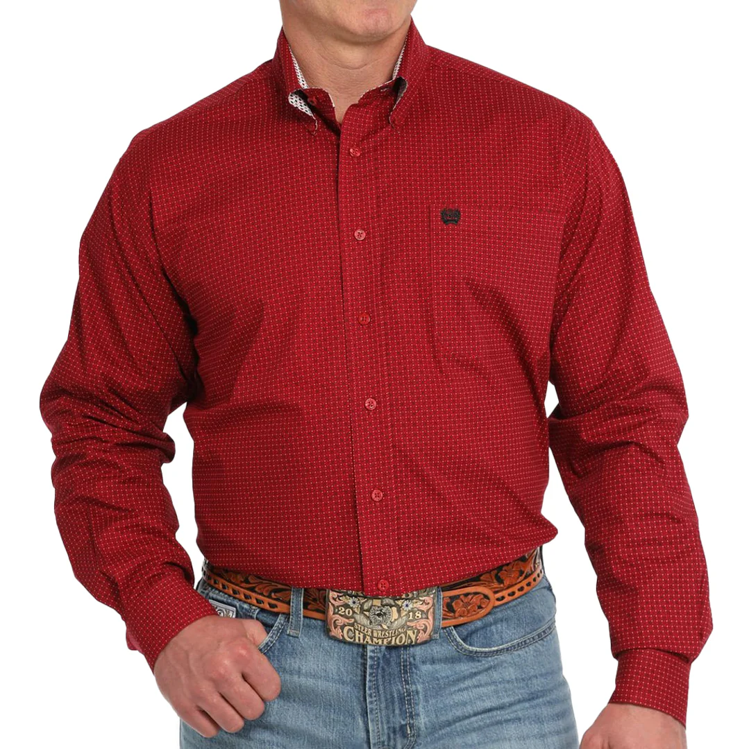 Cinch Men's Geometric Print Long Sleeve Button Shirt