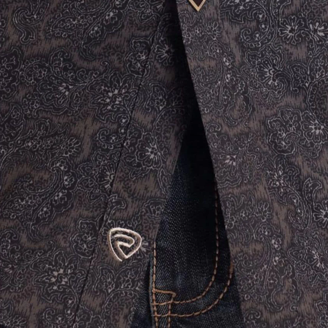 Rock & Roll Denim Men's Paisley Long Sleeve Snap Shirt