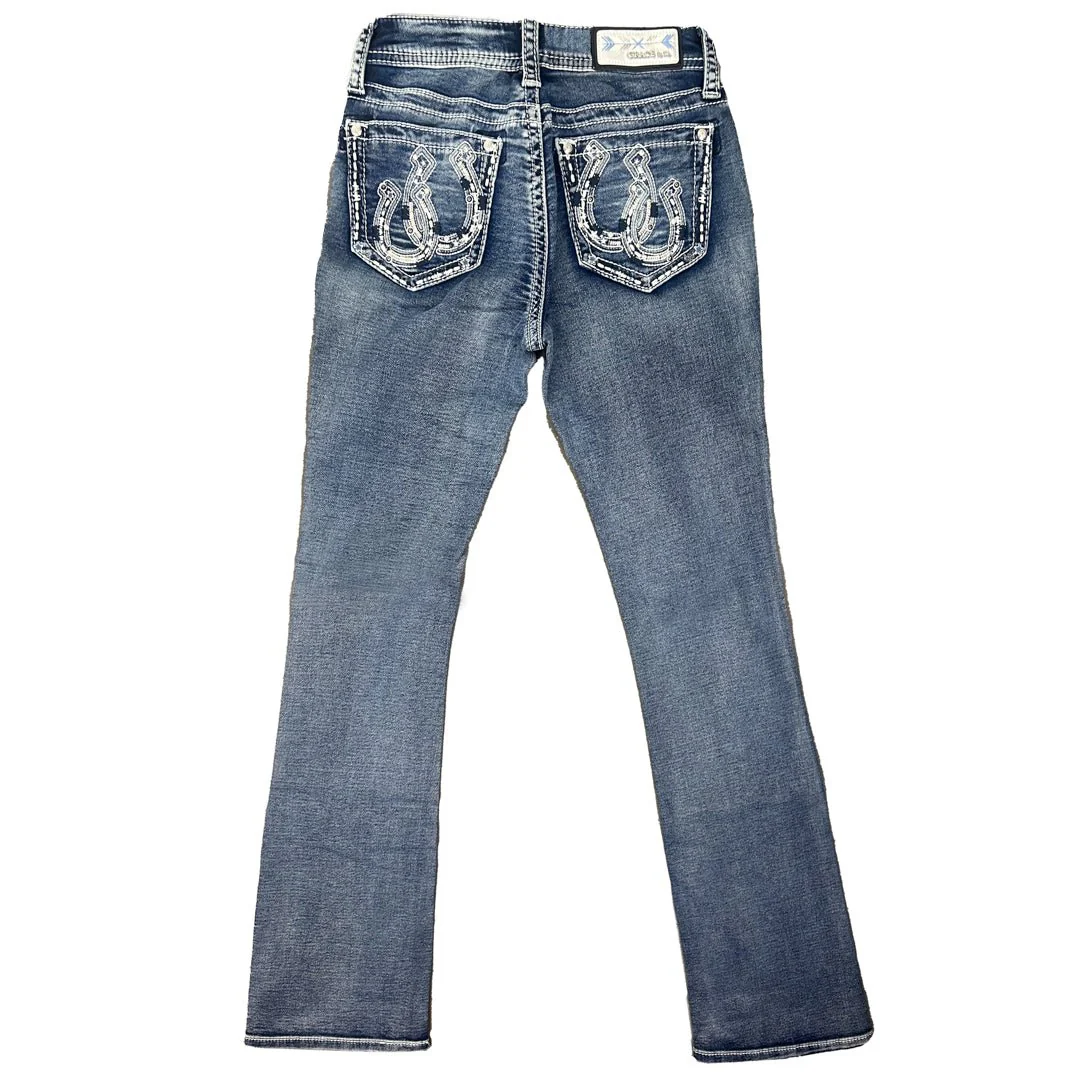 Grace in LA Women's Horseshoe Pocket Bootcut Jeans