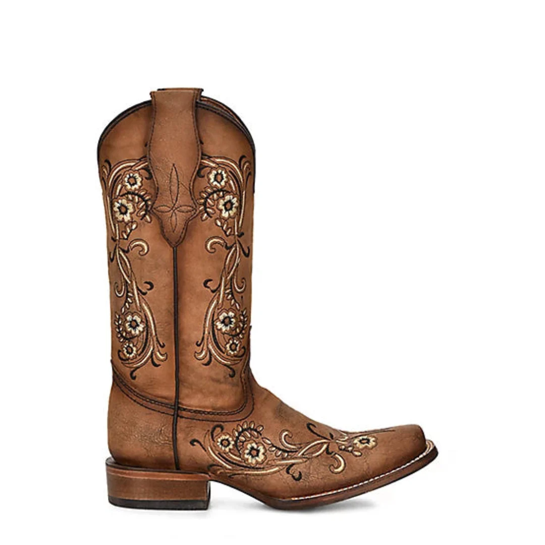 Circle G Women's Floral Embroidery Cowgirl Boots