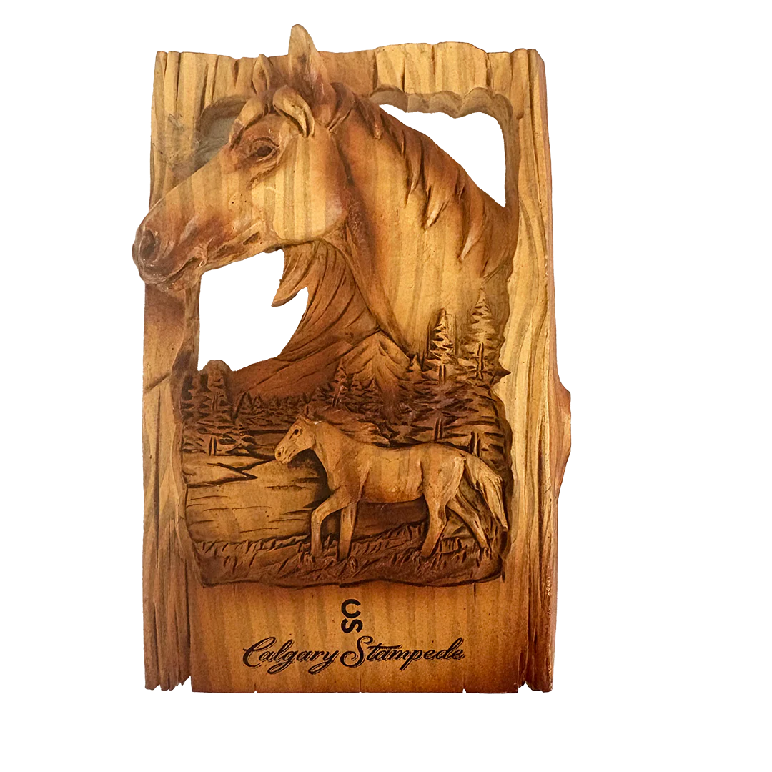 Calgary Stampede Wood Horses Magnet