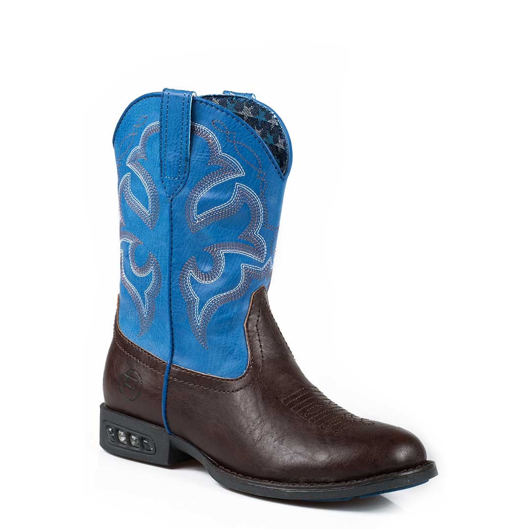 Roper Boys' Lighting Round Toe Light Up Cowboy Boots