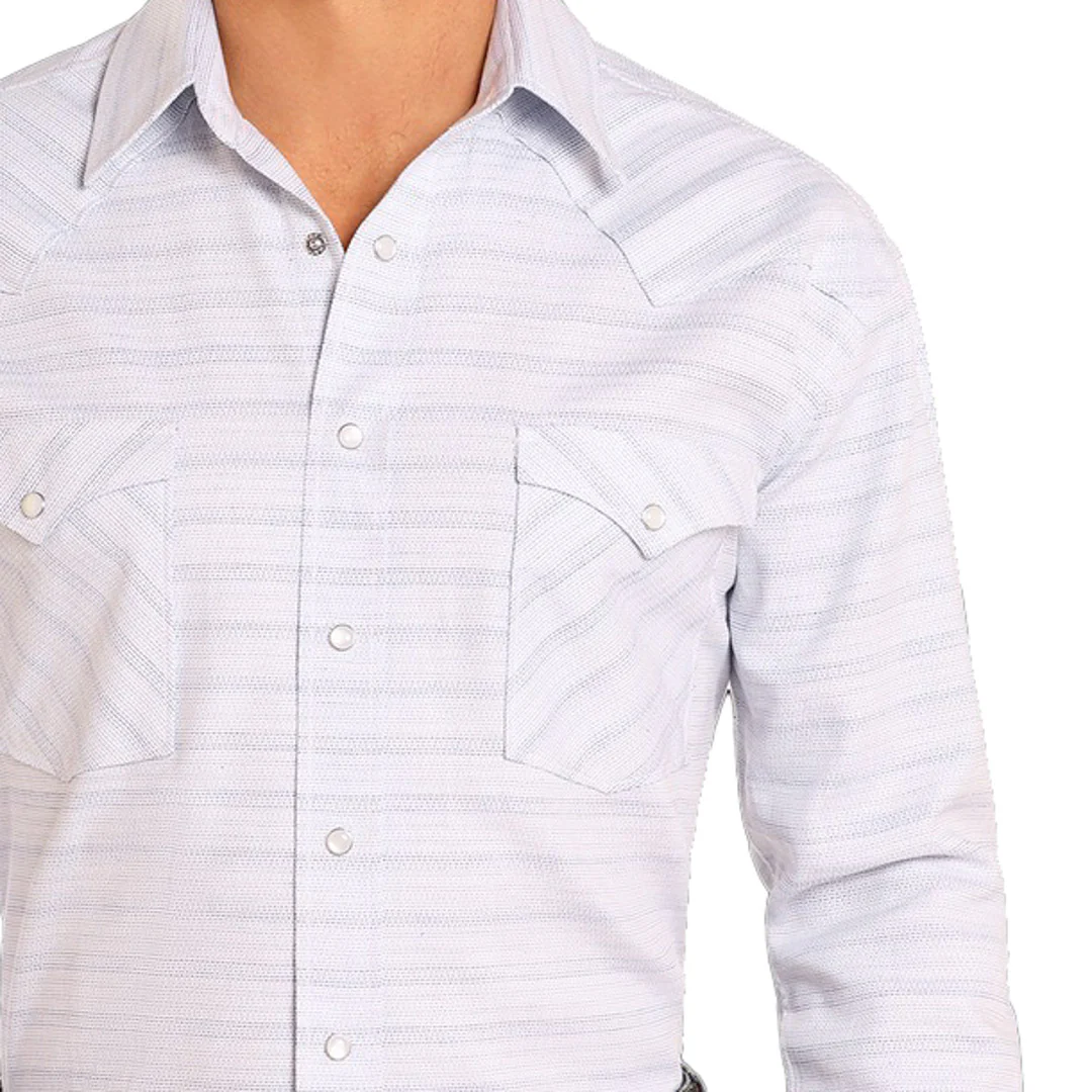 Rough Stock Men's Digi-Dobby Long Sleeve Snap Shirt