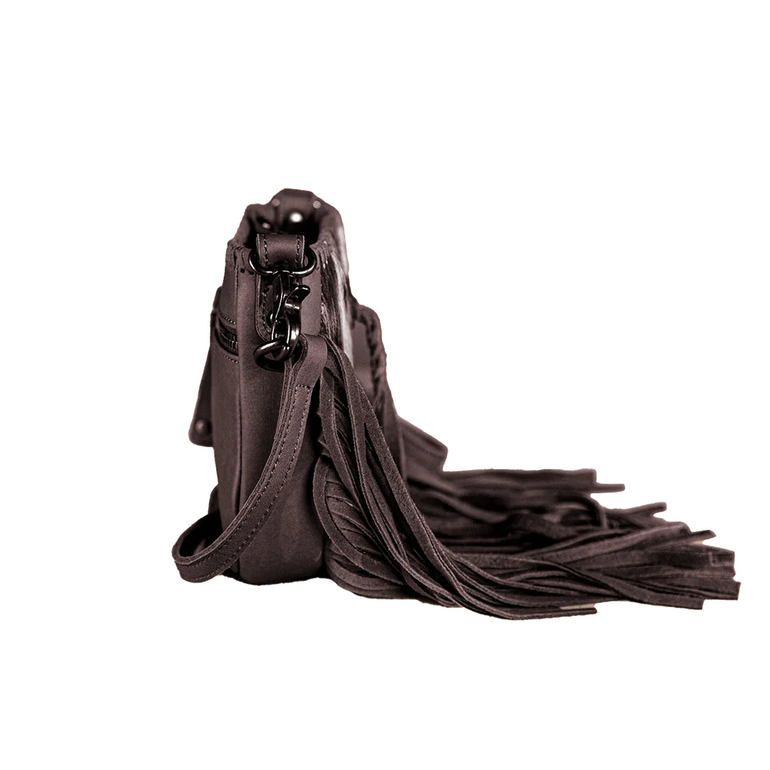 Montana West Genuine Leather Fringe Crossbody Bag
