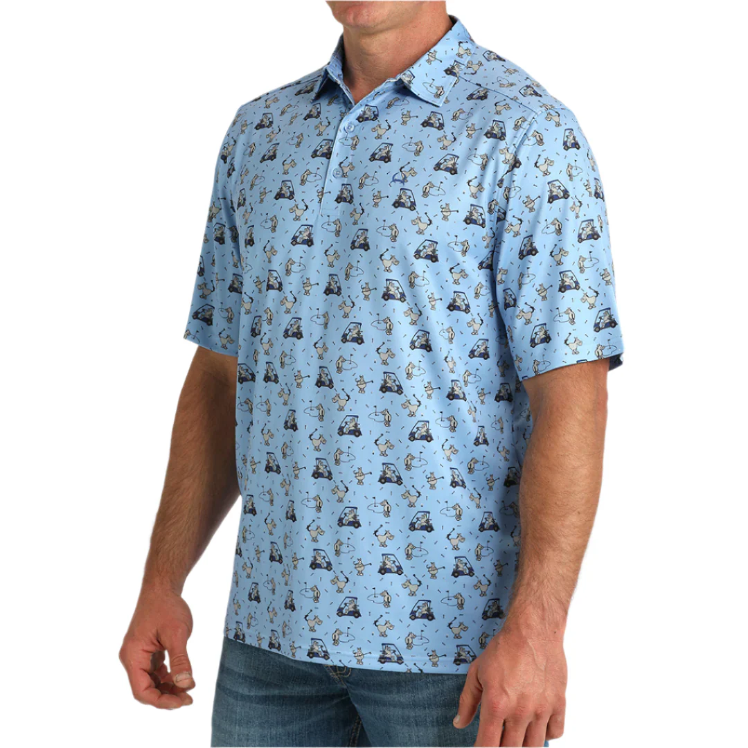 Cinch Men's Golf Cart Print Polo
