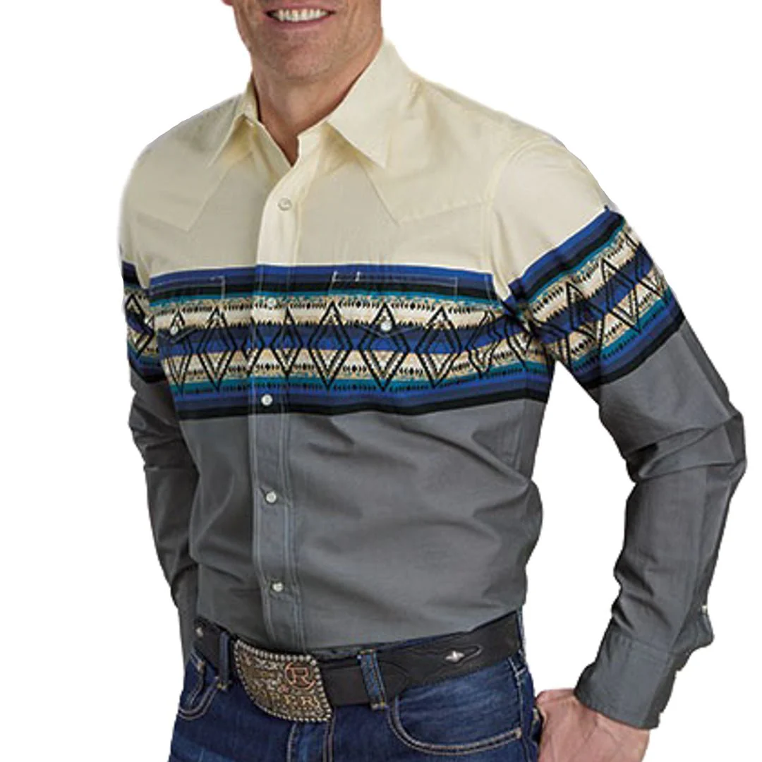 Roper Men's Vintage Collection Border Snap Shirt