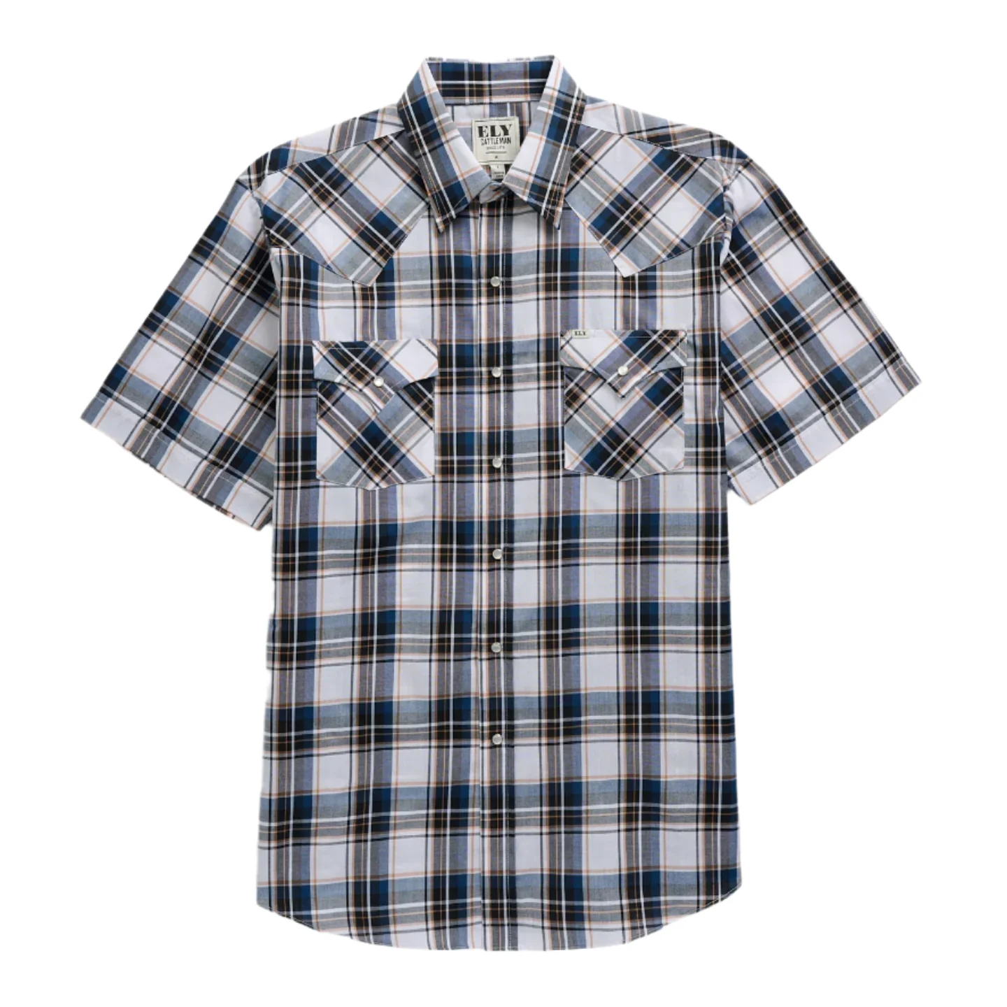 Ely Cattleman Men's Plaid Short Sleeve Snap Shirt